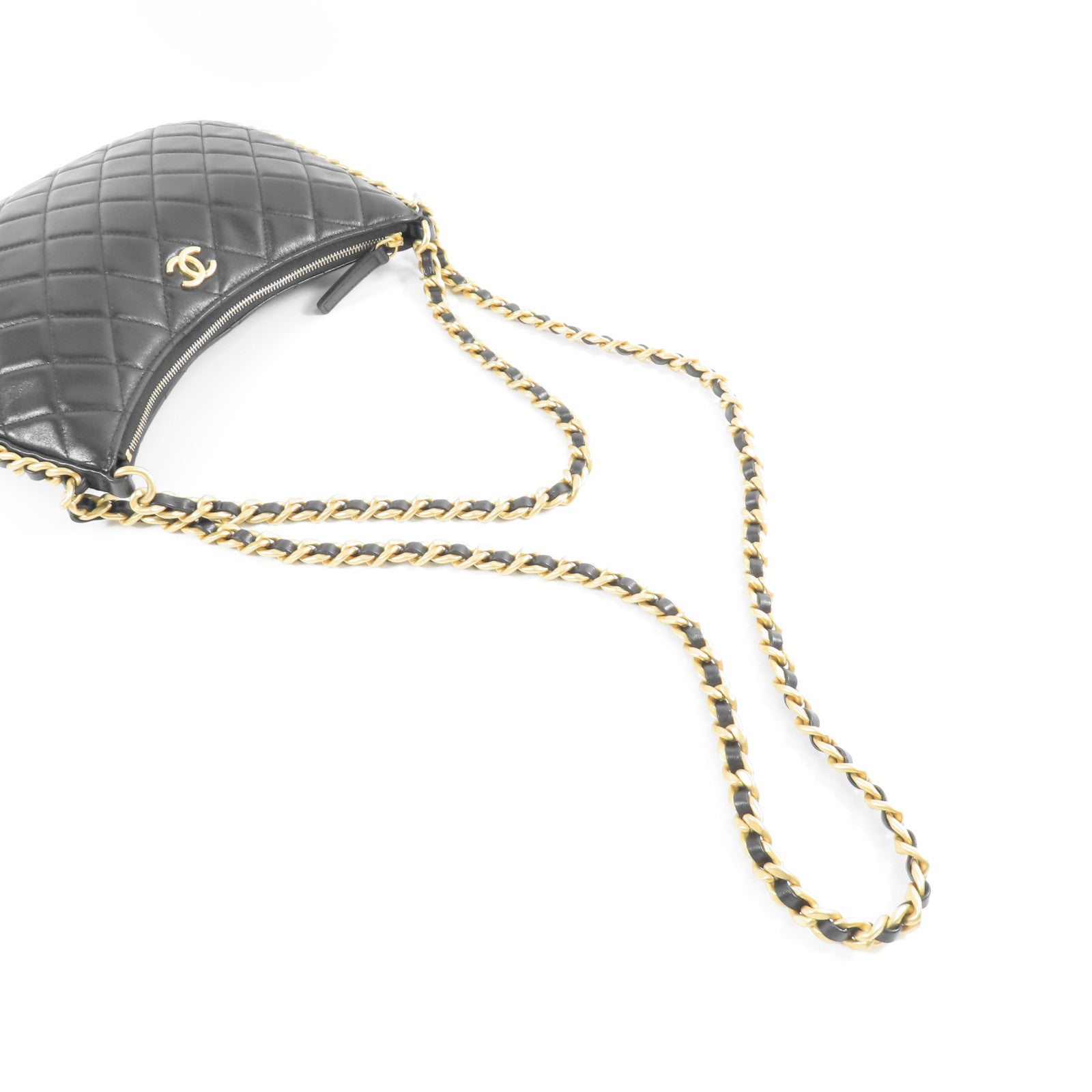 CHANEL 羊皮皮革Matelasse Chain Shoulder金扣手挽肩背兩用袋