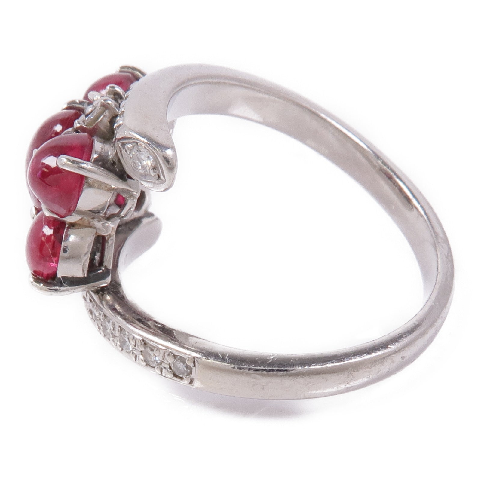 JEWELRY 【激減優惠】PT900鉑金Ruby/Diamond Ring紅寶石/鑽石戒指US#6.5