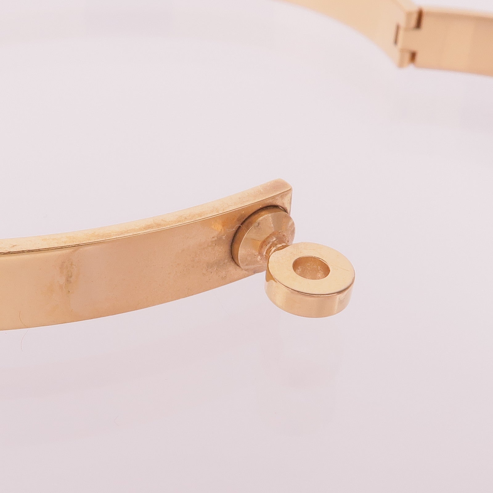 HERMES 18K玫瑰金Kelly Bracelet鑽石手鐲