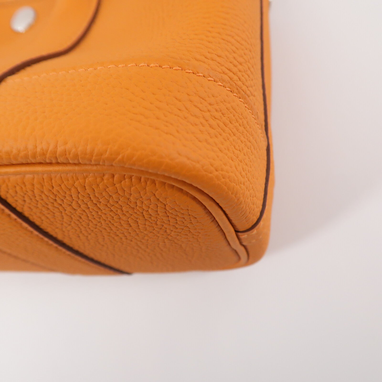 HERMES Negonda皮革Mini Garden Party手挽袋Orange