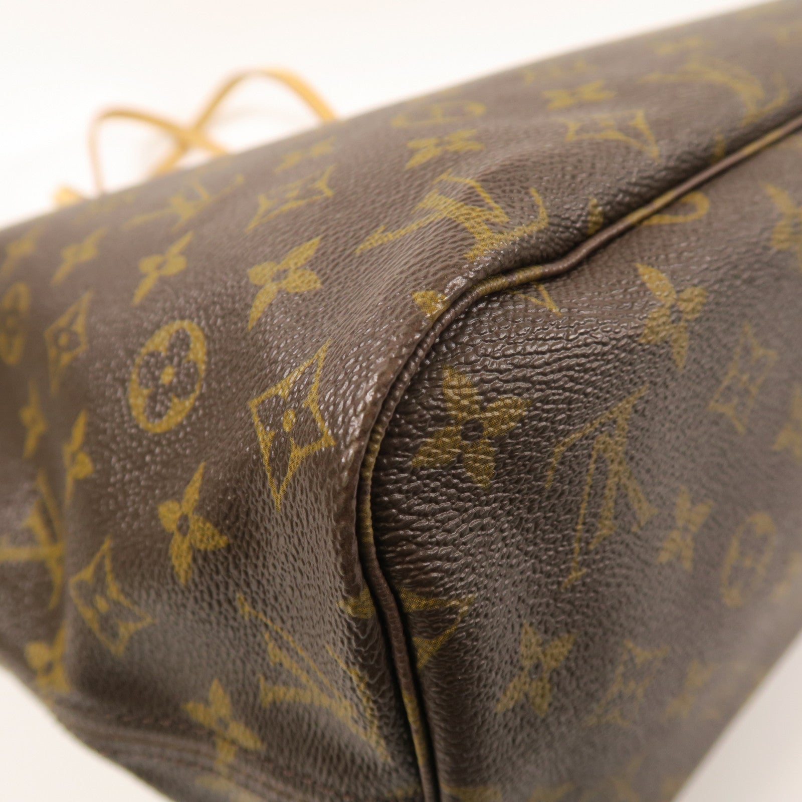 LOUIS VUITTON Monogram Neverfull MM金扣手挽袋