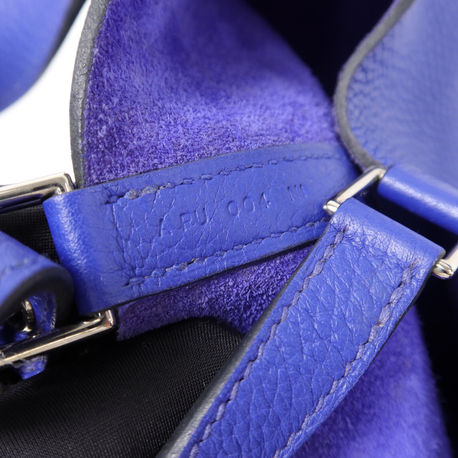 HERMES Clemence皮革Picotin PM手挽袋Bleu Electrique