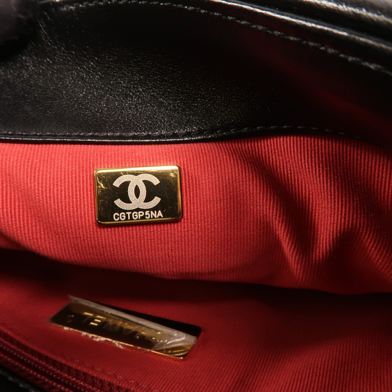 CHANEL 羊皮皮革Chanel 19 Large金扣鏈帶手挽肩背兩用袋