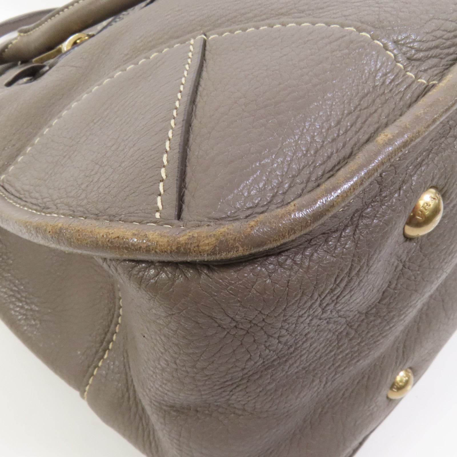 PRADA 牛皮皮革2 Way Shoulder金扣手挽肩背兩用袋