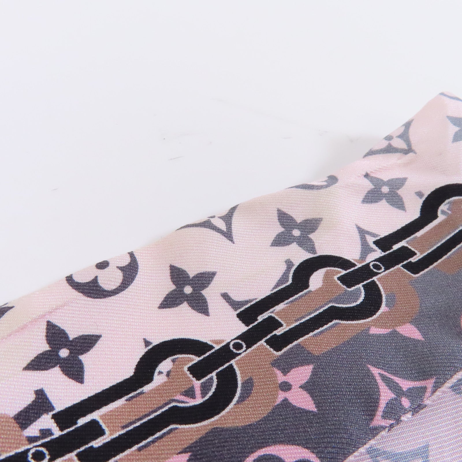 LOUIS VUITTON 絲質Rising Confidential BB Bandeau絲巾粉紅色/灰色/黑色