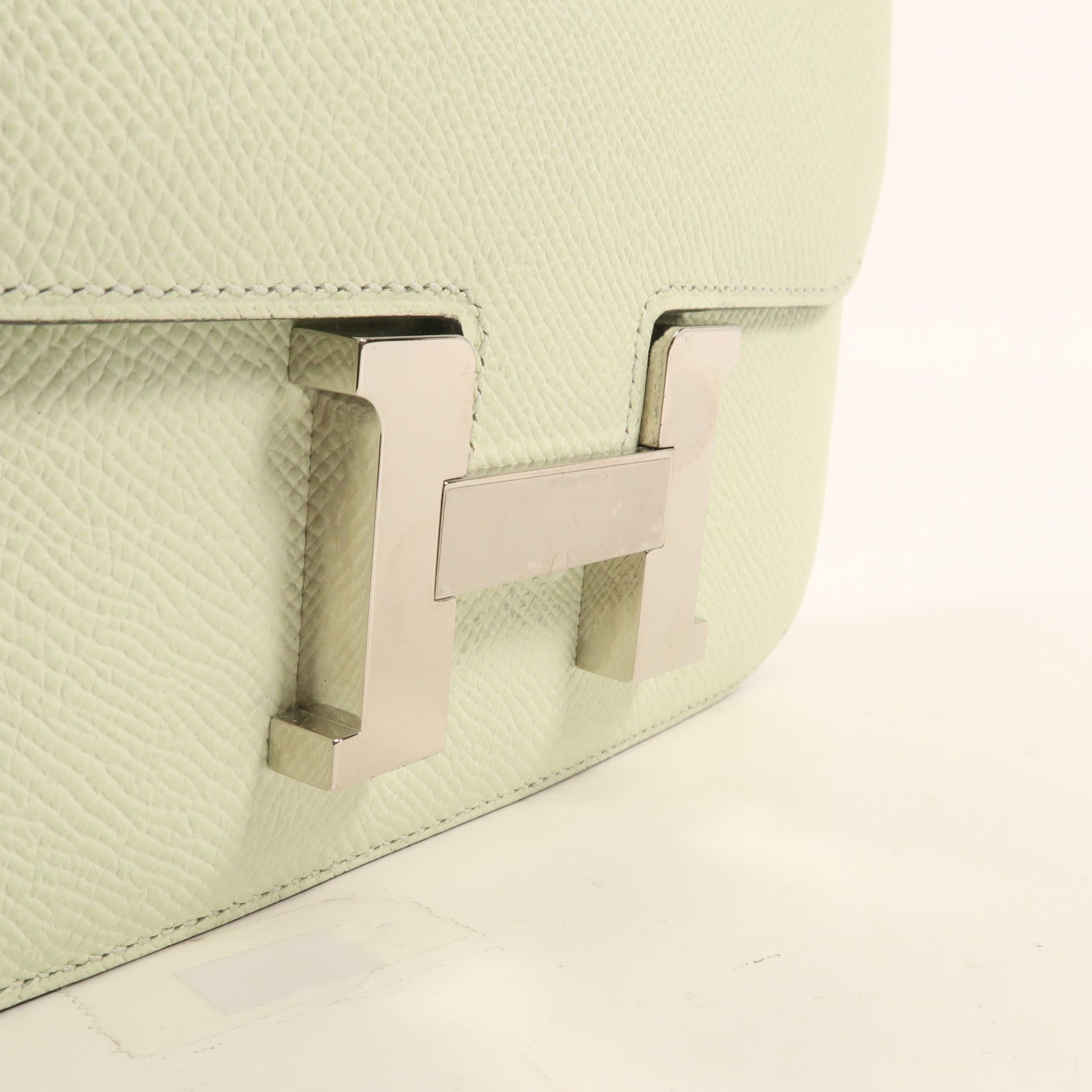 HERMES 【激減優惠】Epsom皮革Constance Mini銀扣肩背袋Vert Fizz