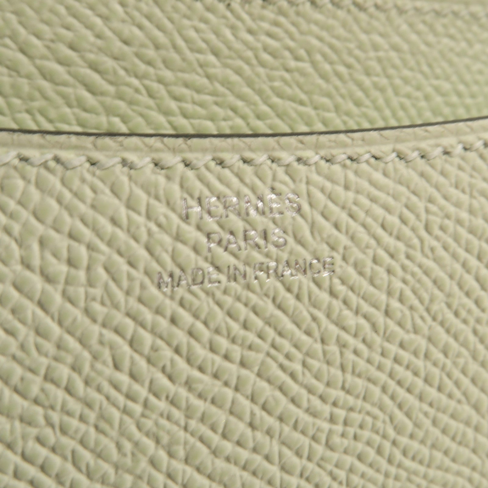 HERMES 【激減優惠】Epsom皮革Constance Mini銀扣肩背袋Vert Fizz