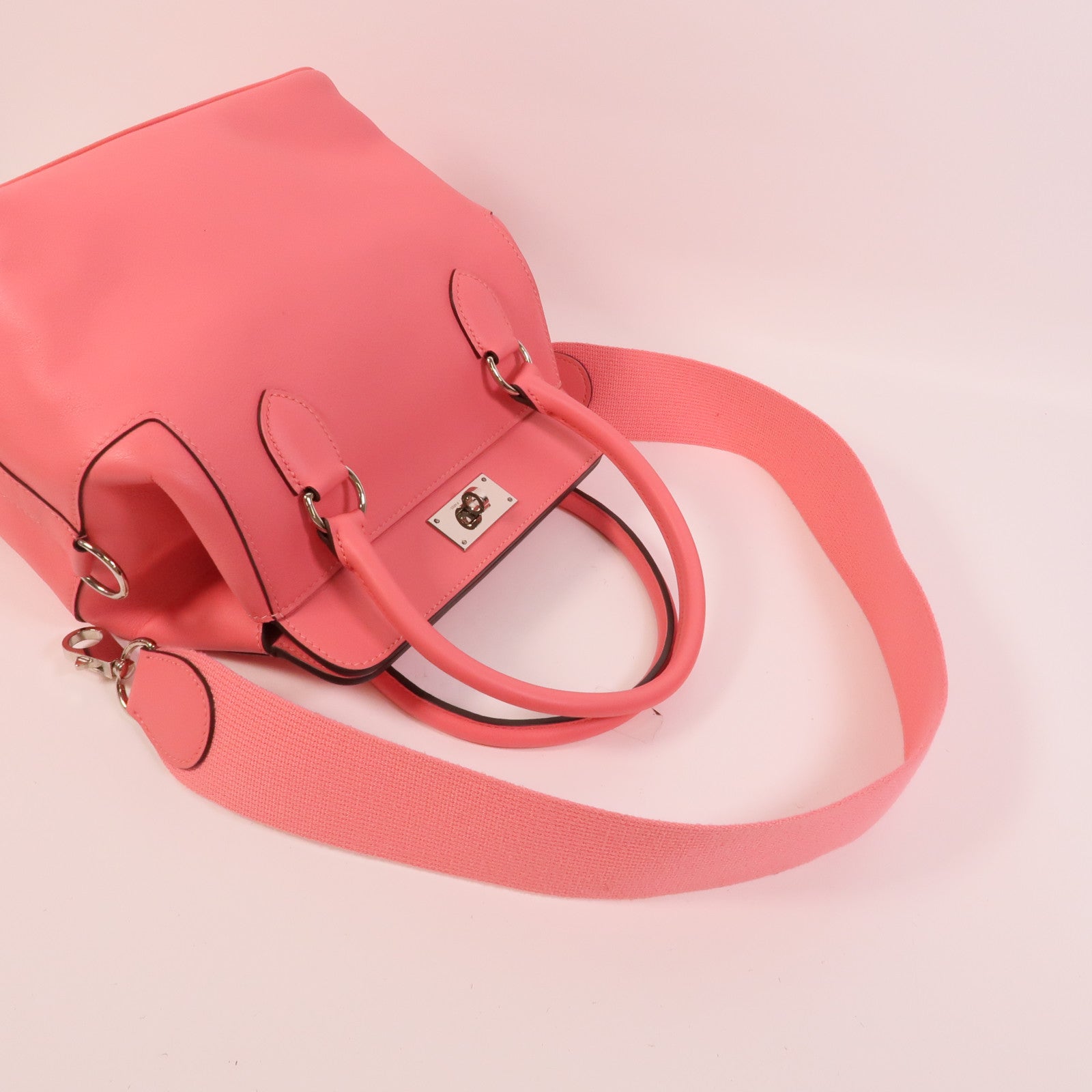 HERMES Swift皮革Tool Box 20手挽肩背兩用袋Rose Azalee
