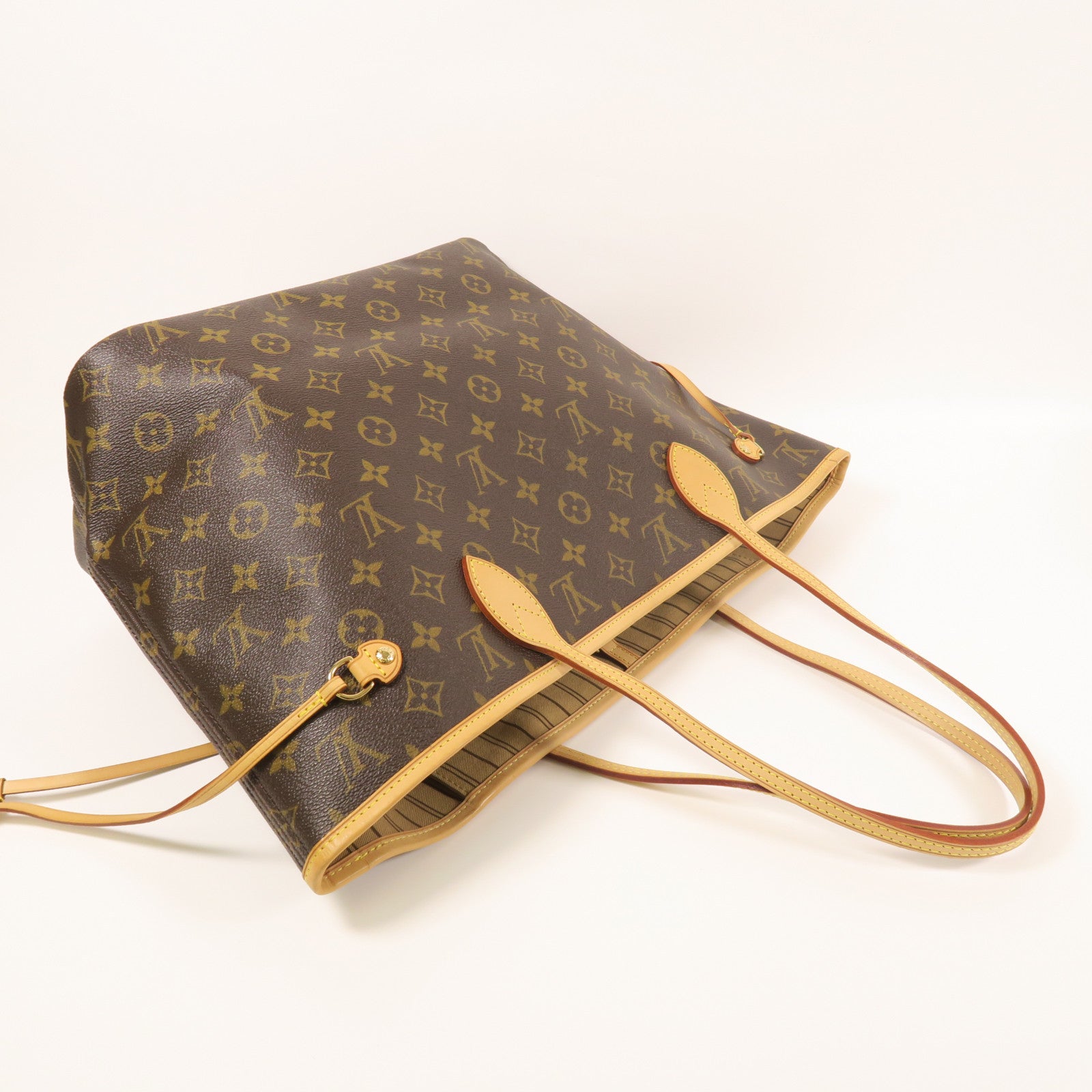LOUIS VUITTON Monogram Neverfull MM金扣手挽袋