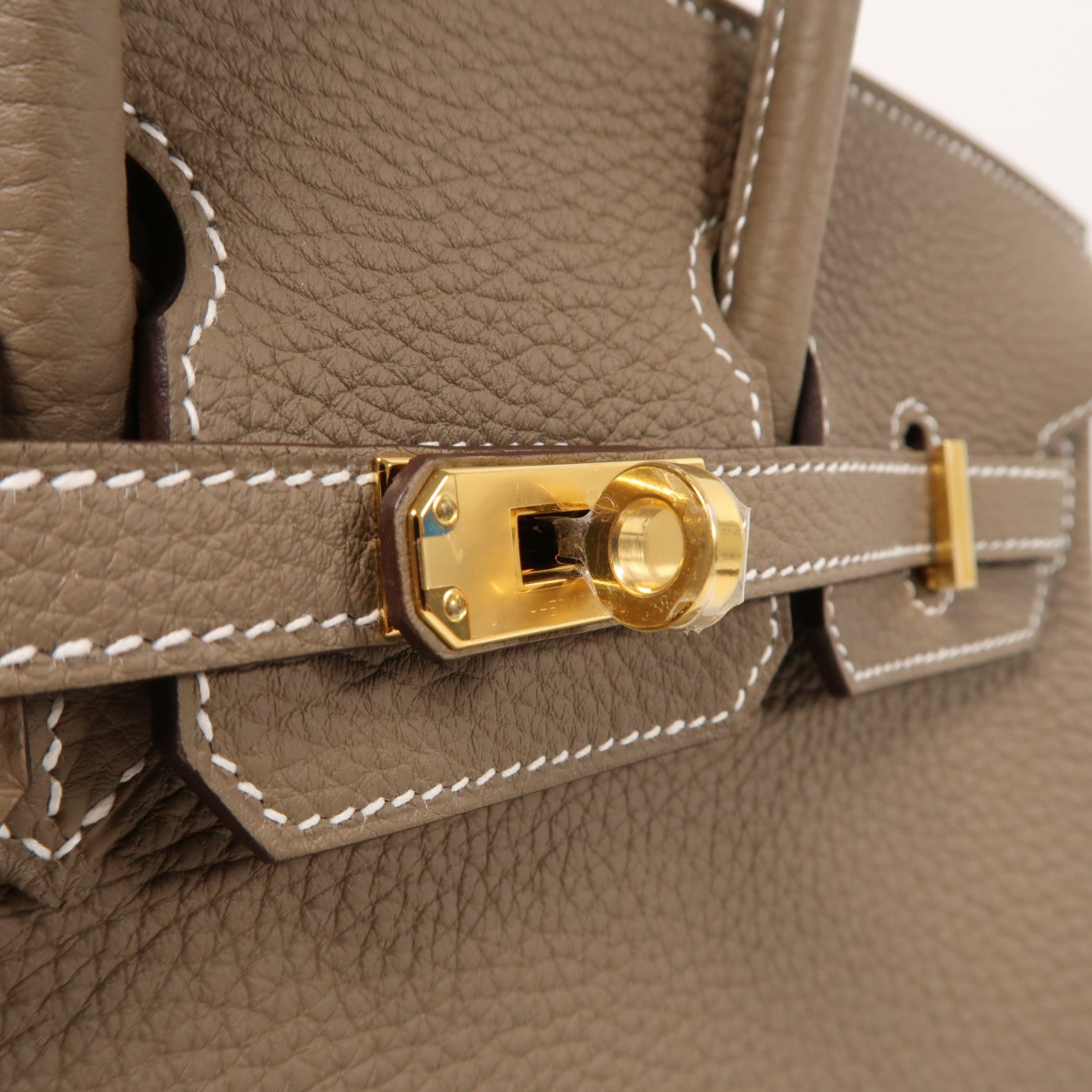 HERMES Togo皮革Birkin 25金扣手挽袋大象灰色