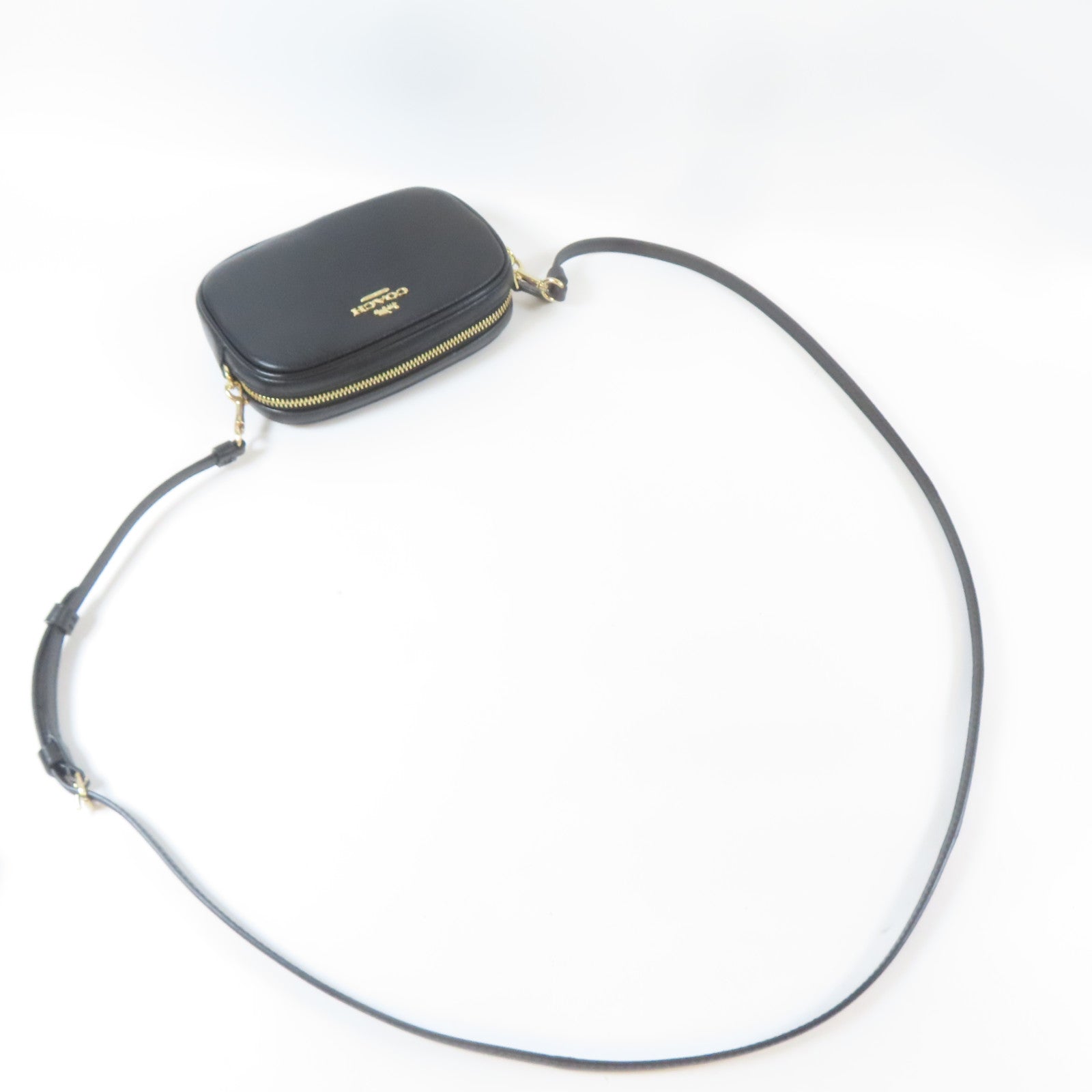 COACH 牛皮皮革Shoulder Bag金扣肩背袋黑色
