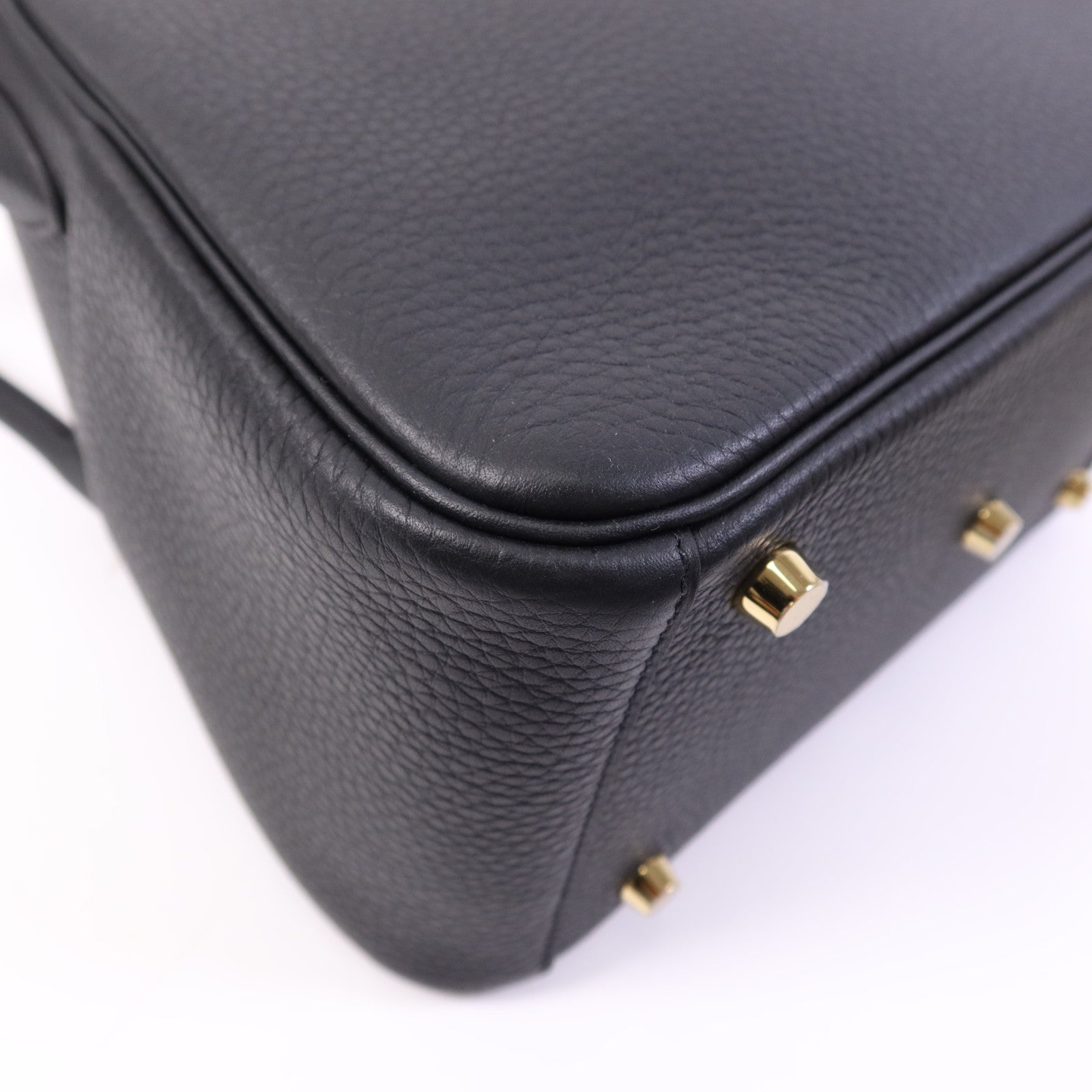 HERMES Clemence皮革Lindy 26金扣手挽肩背兩用袋Noir