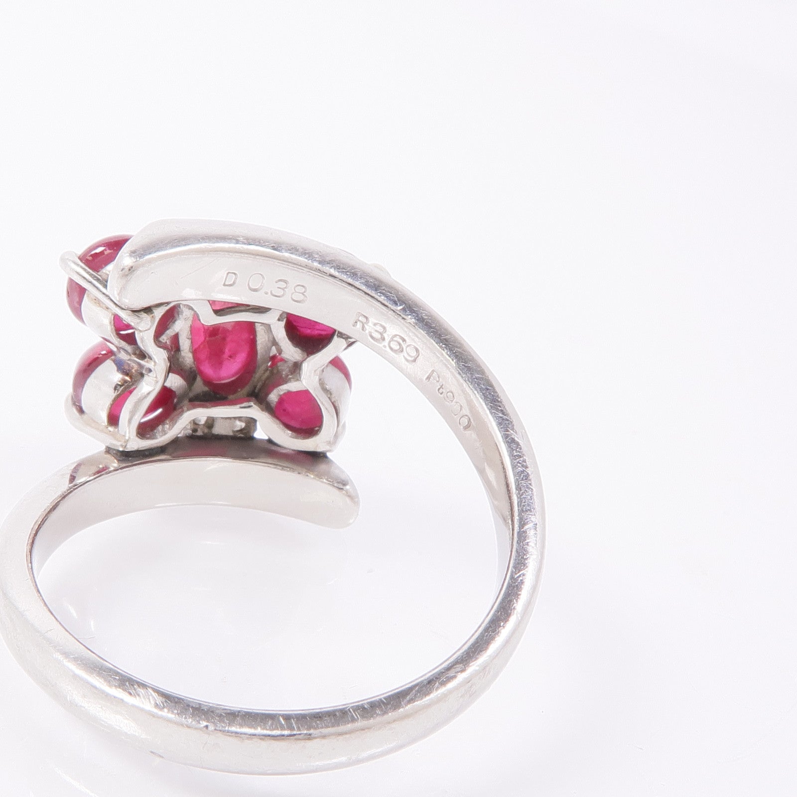JEWELRY 【激減優惠】PT900鉑金Ruby/Diamond Ring紅寶石/鑽石戒指US#6.5