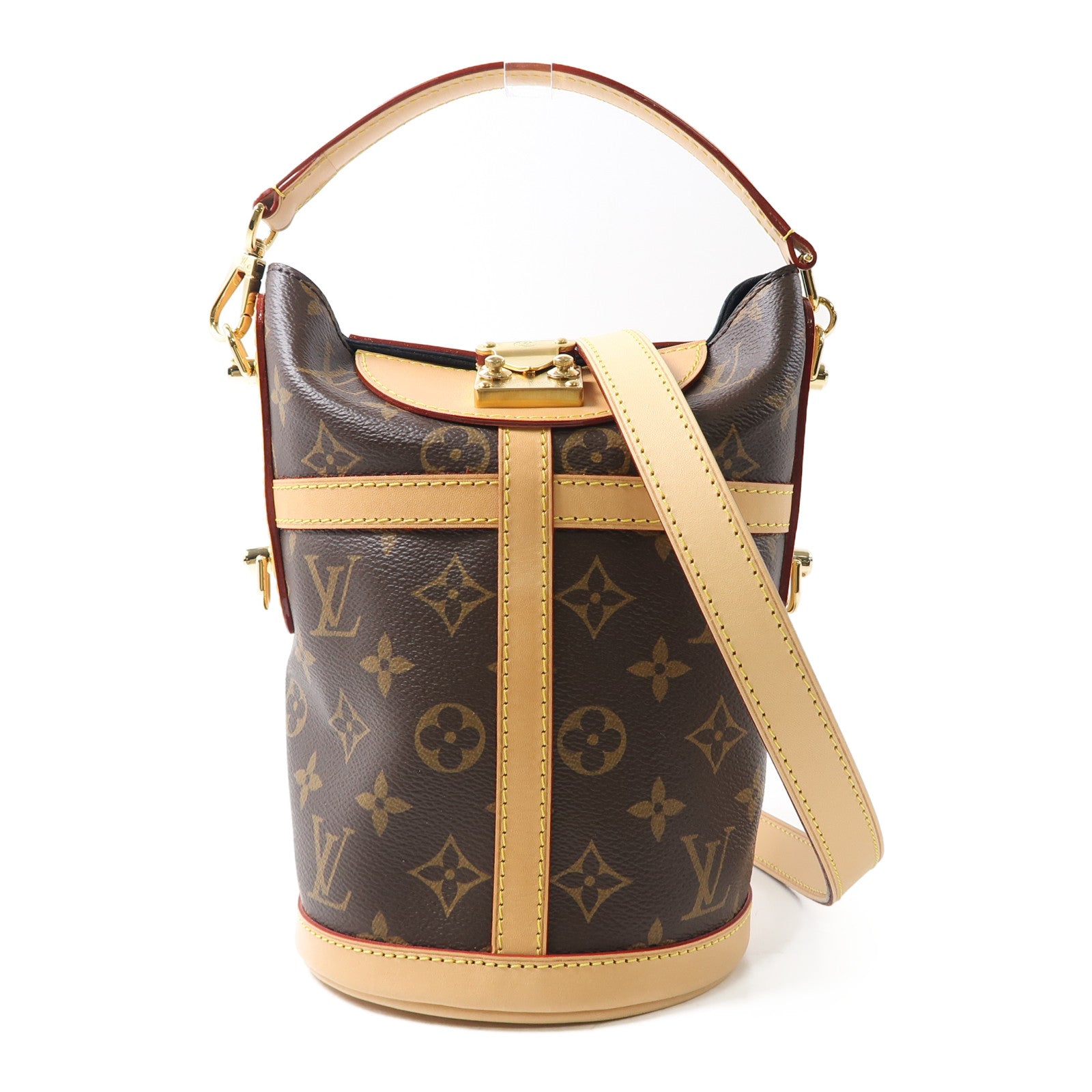 LOUIS VUITTON Monogram Duffle金扣手挽肩背兩用袋棕色