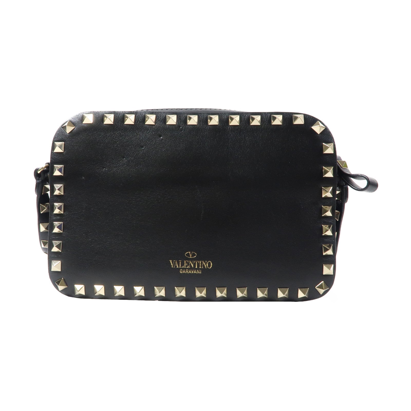 Valentino 牛皮皮革Shoulder Bag金扣肩背袋黑色