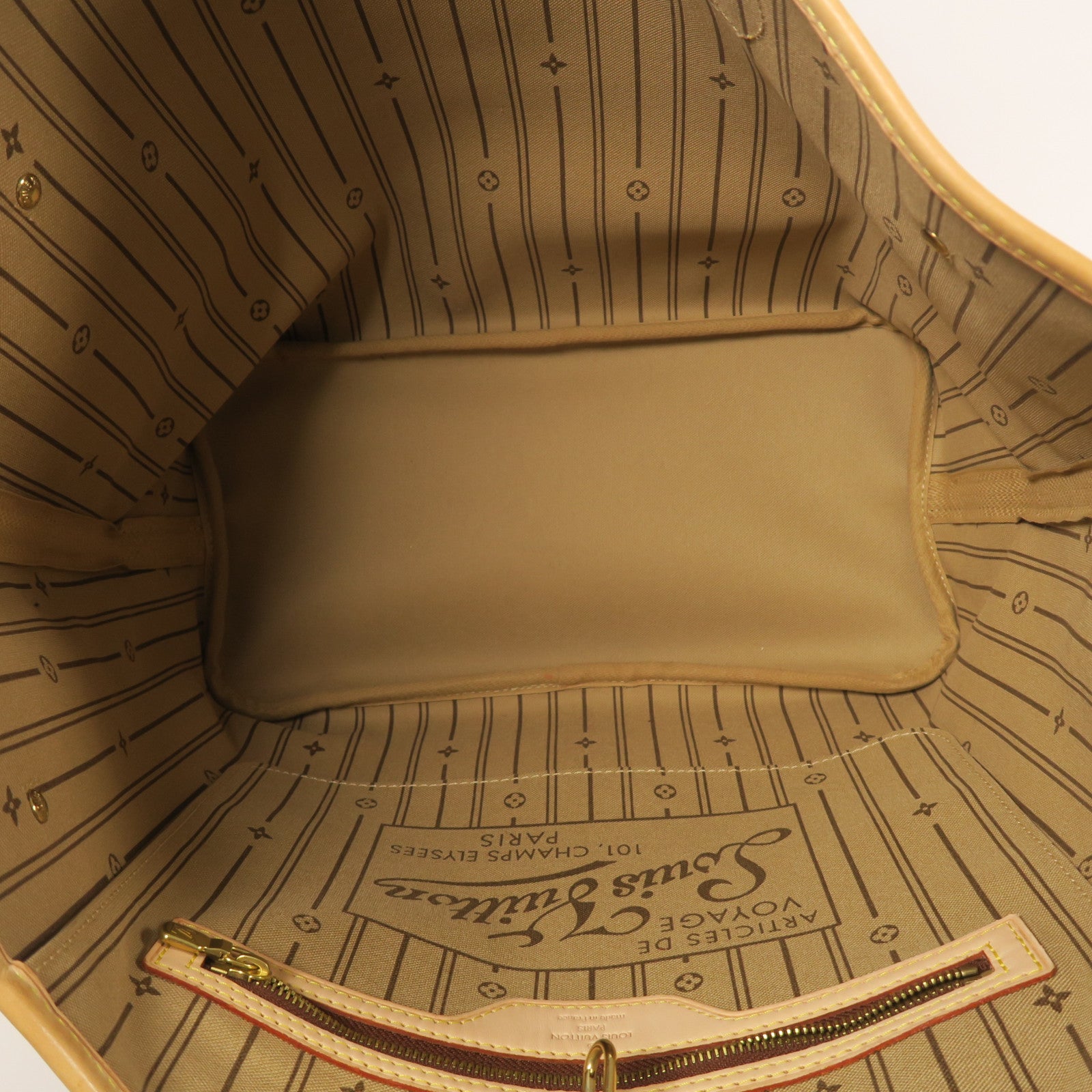 LOUIS VUITTON Monogram Neverfull MM金扣手挽袋