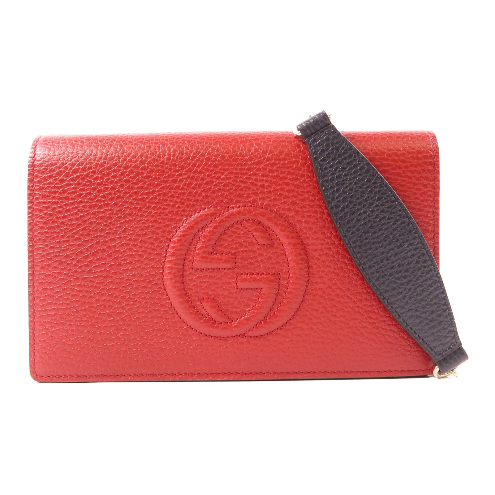 GUCCI 牛皮皮革Wallet On Chain金扣鏈帶肩背袋