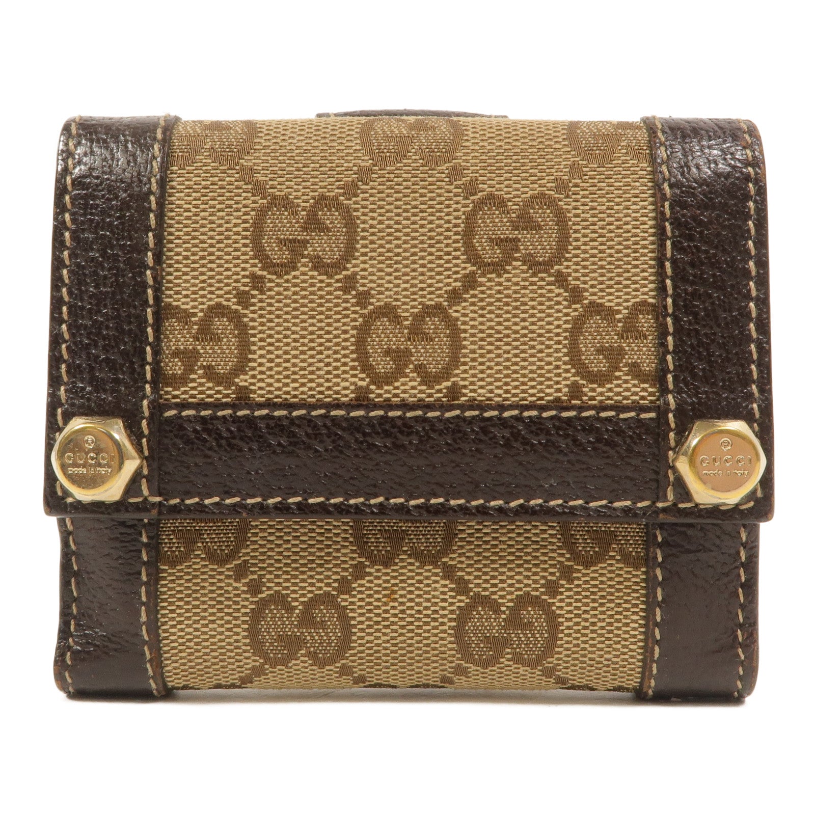 GUCCI 帆布/牛皮皮革Bifold Wallet錢包