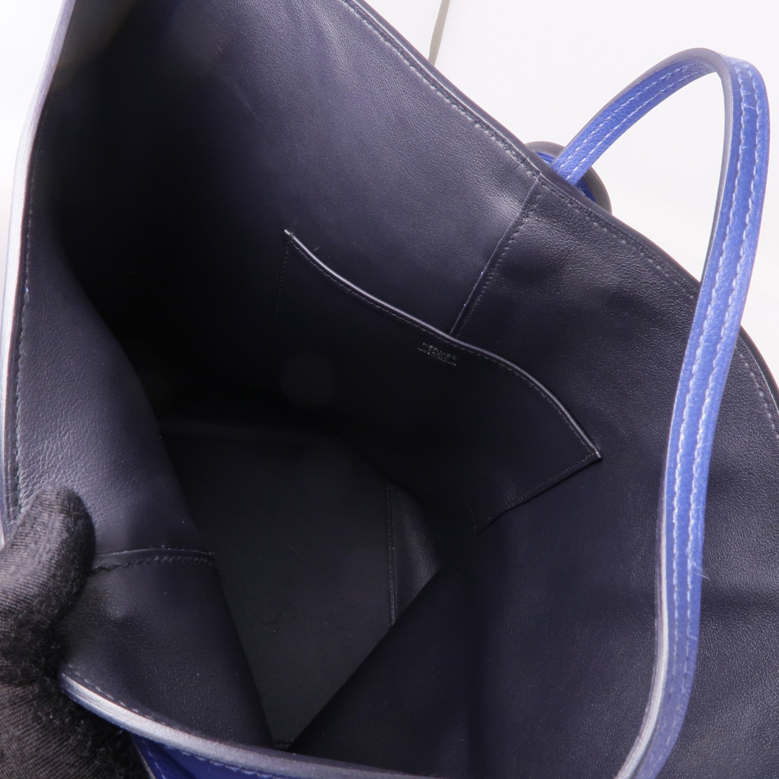 HERMES Evercolor皮革Licol 19肩背袋Bleu Brighton