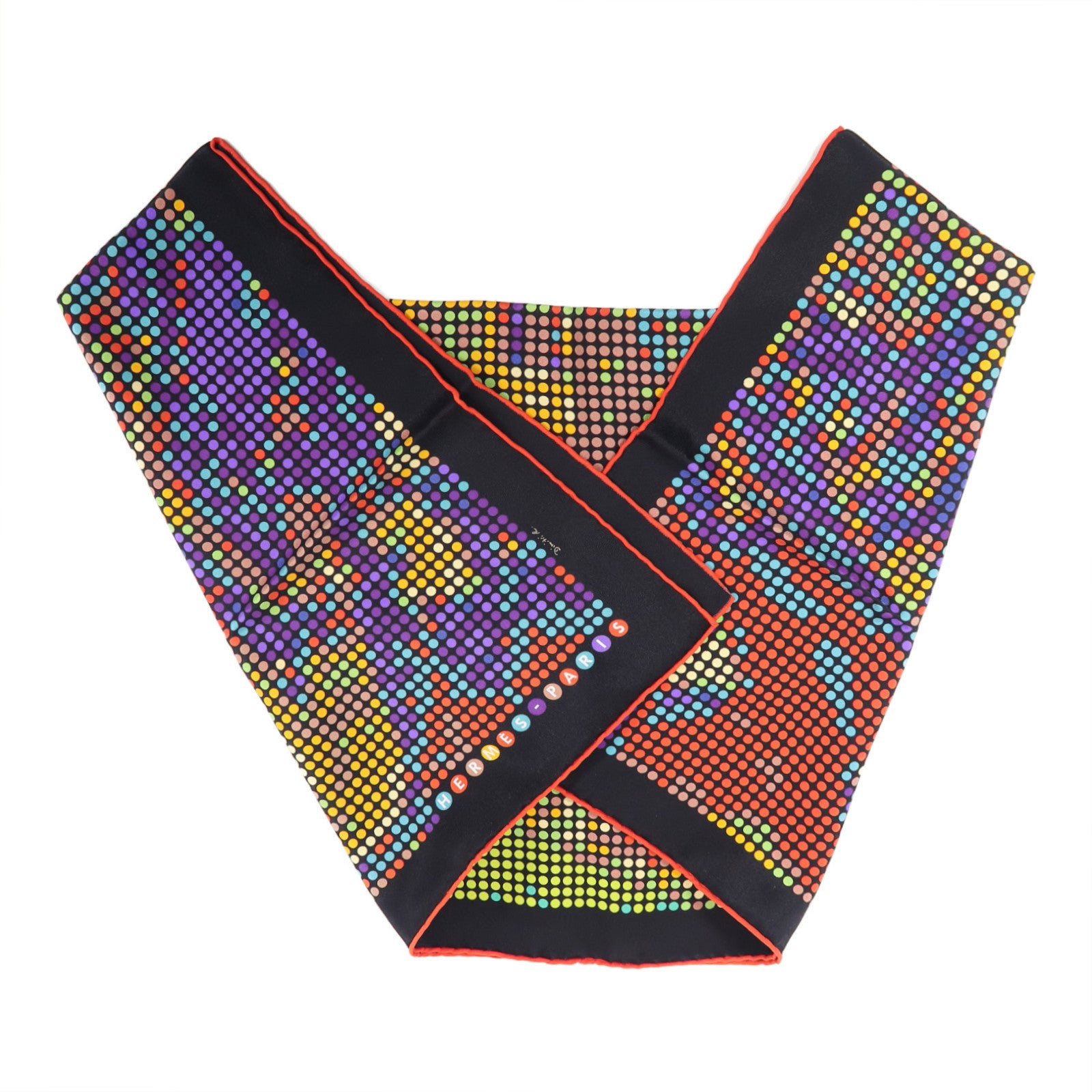 HERMES 絲質Scarf圍巾黑色/多色