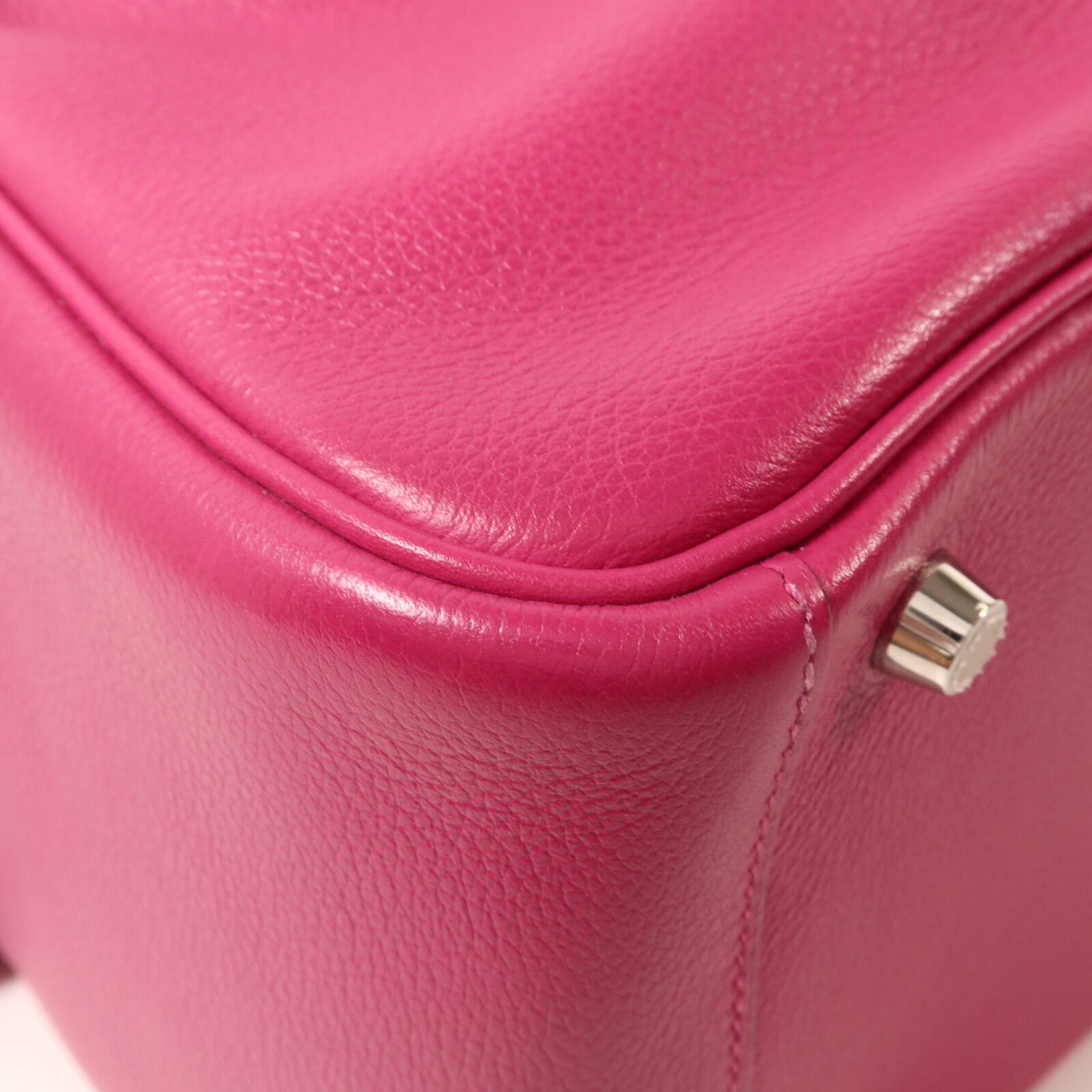 HERMES Evercolor皮革Lindy 26手挽肩背兩用袋Rose Purple