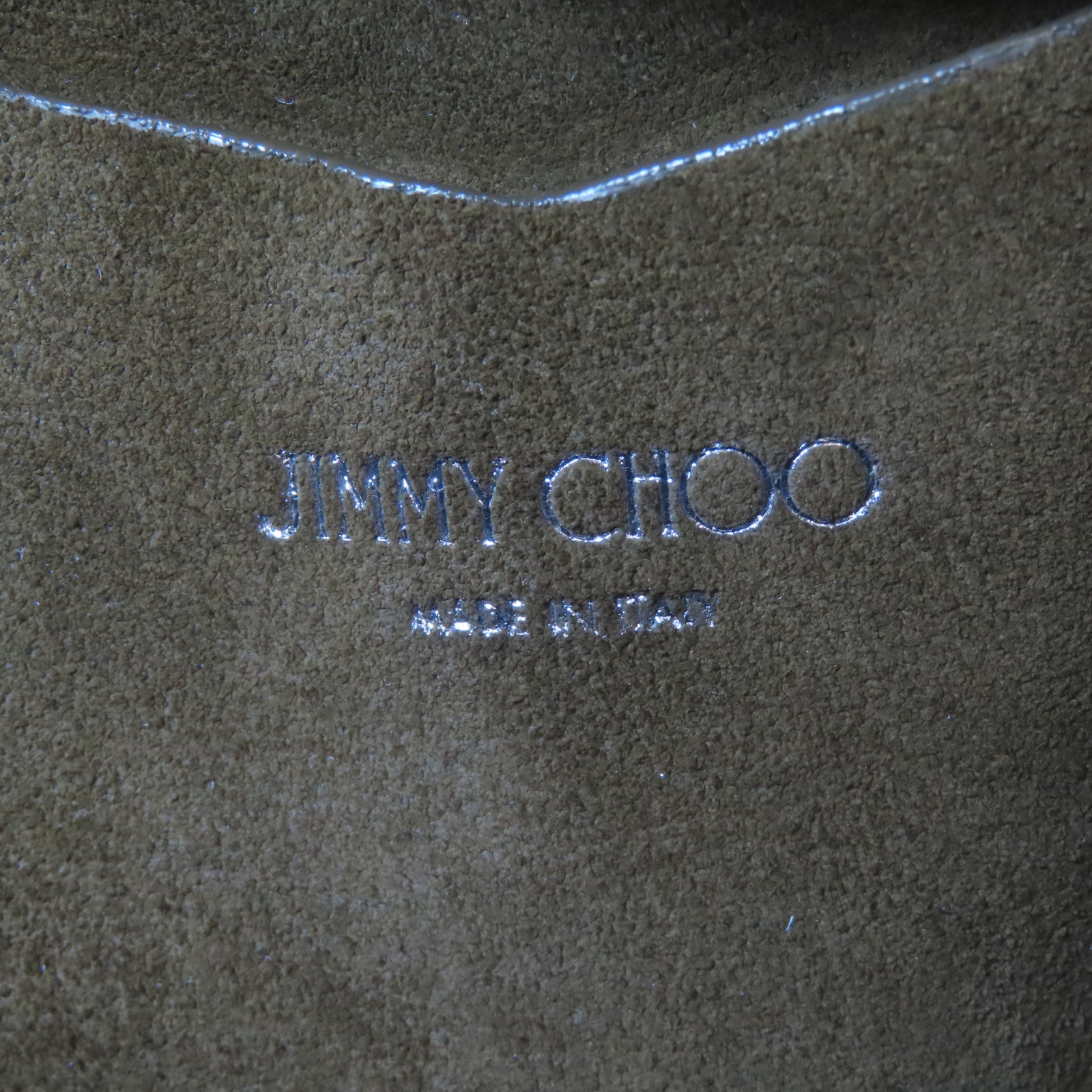 JIMMY CHOO **【激減優惠】絨面皮革Tote Bag銀扣手挽袋綠色