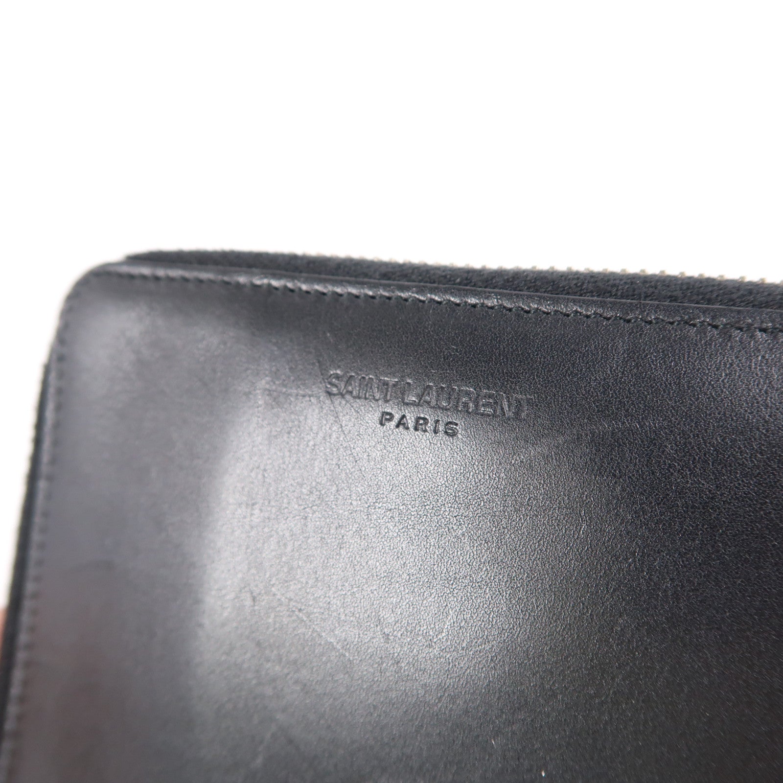 SAINT LAURENT 【激減優惠】牛皮皮革Wallet銀扣錢包