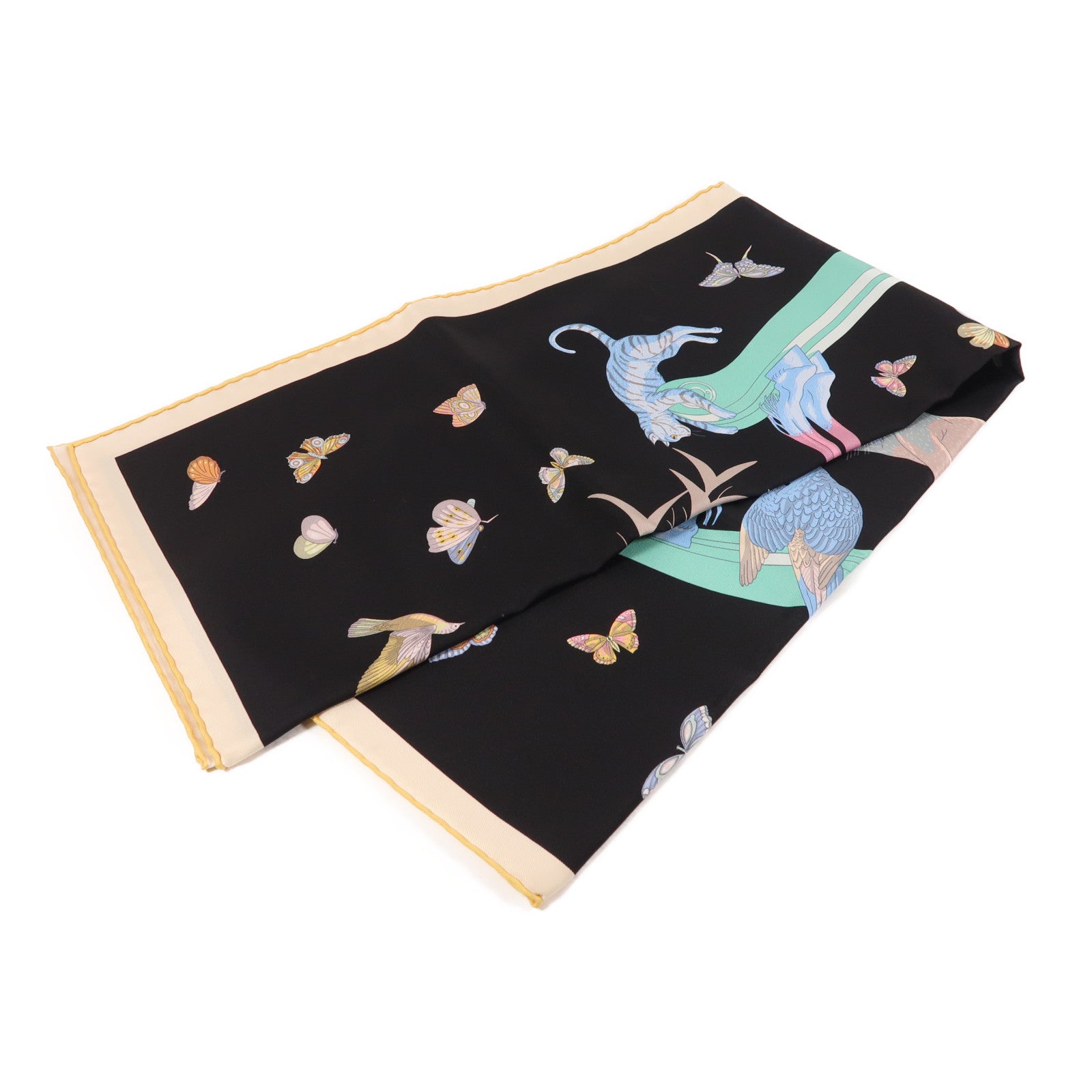 HERMES 絲質Scarf 90X90絲巾黑色
