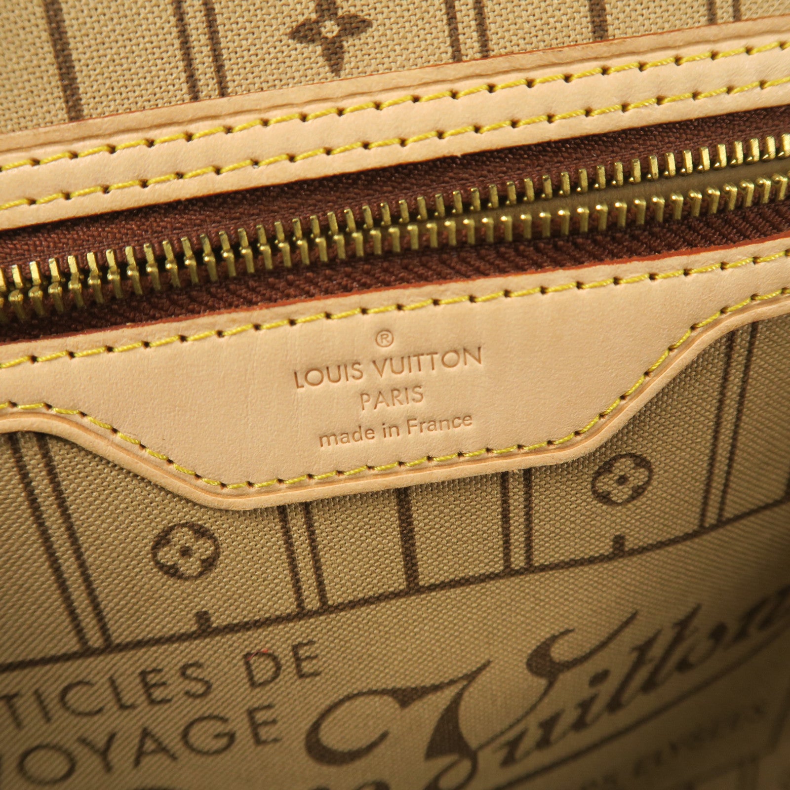 LOUIS VUITTON Monogram Neverfull MM金扣手挽袋