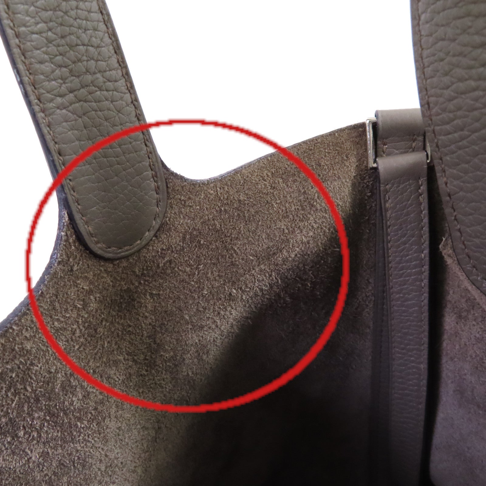 HERMES Clemence皮革Picotin MM Tote Bag銀扣手挽袋錫灰色