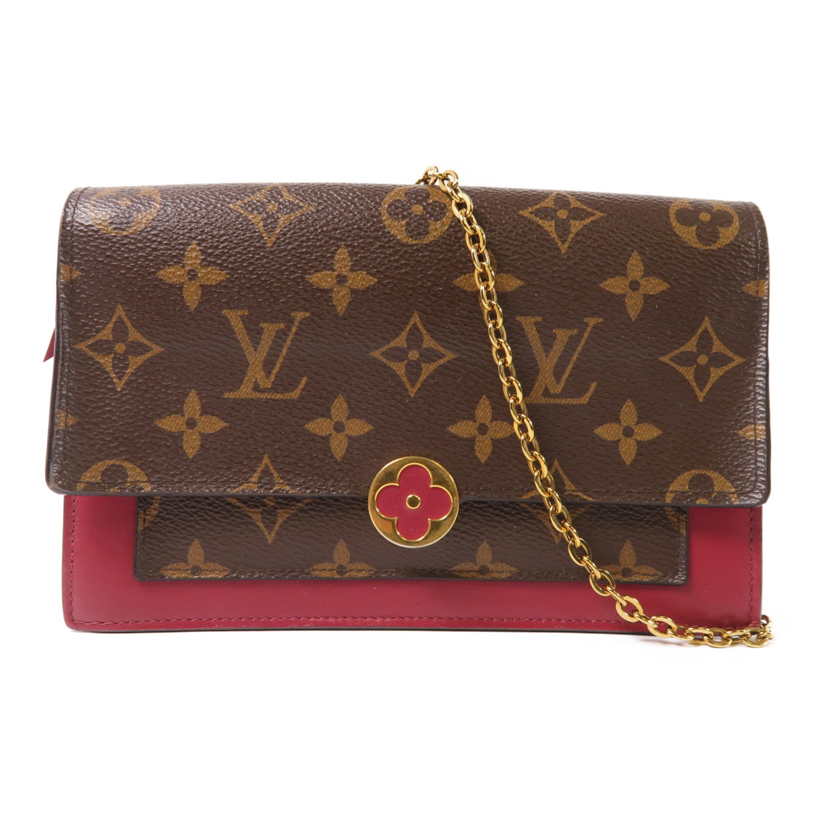 LOUIS VUITTON LV GHW Portefeuille Flore Chain Shoulder Bag M69578 Monogram Brown