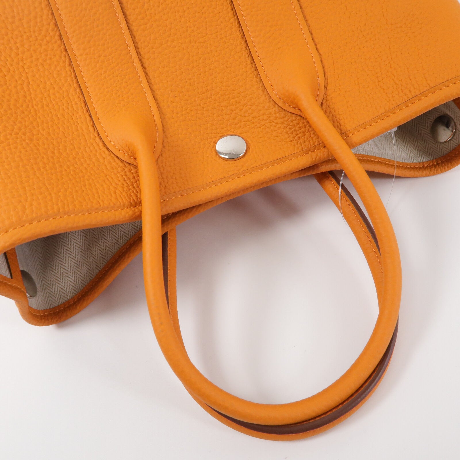 HERMES Negonda皮革Mini Garden Party手挽袋Orange