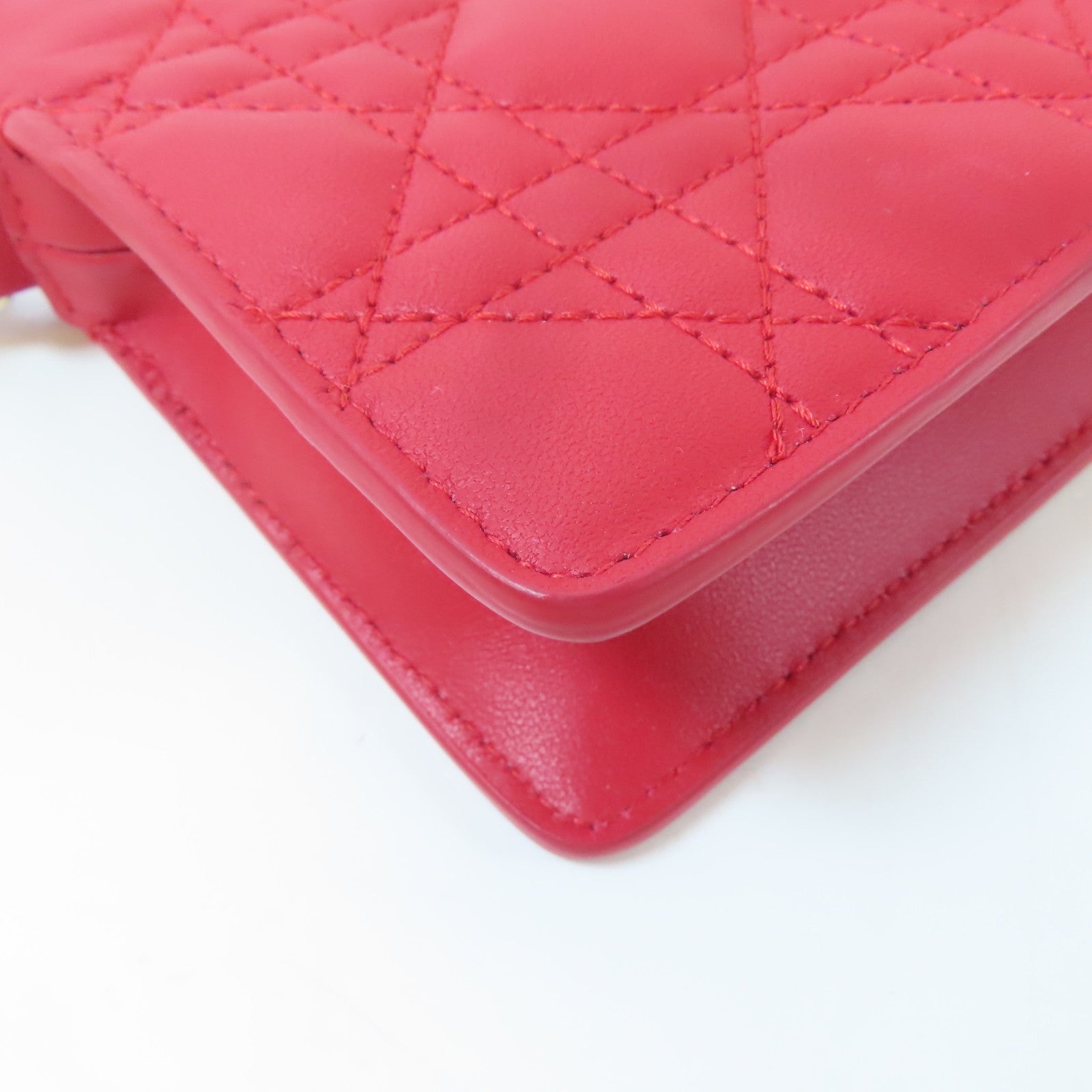 Dior 牛皮皮革Shoulder Bag金扣手挽肩背兩用袋紅色