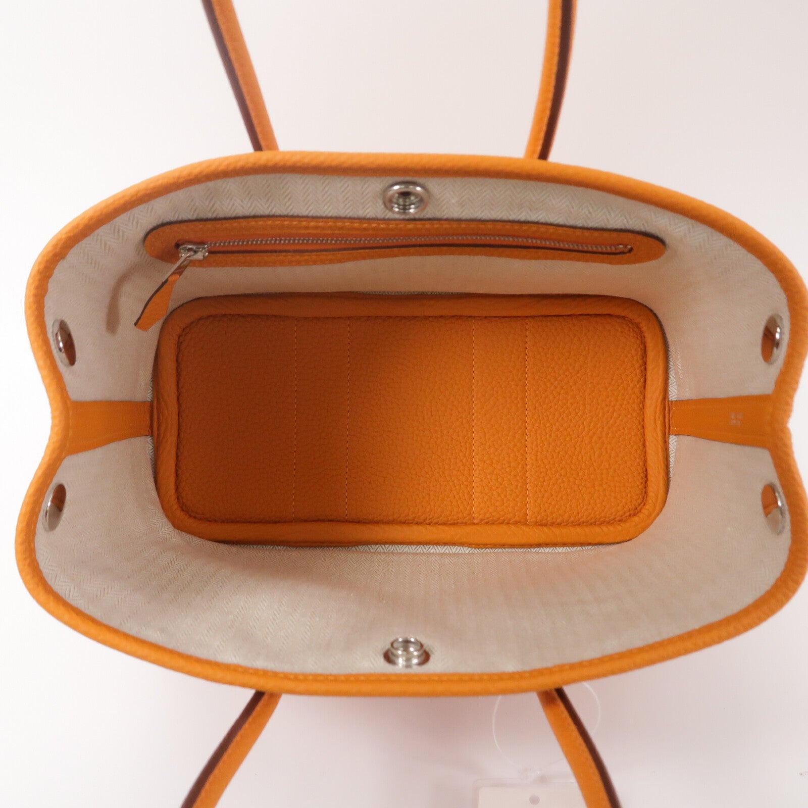 HERMES Negonda皮革Mini Garden Party手挽袋Orange