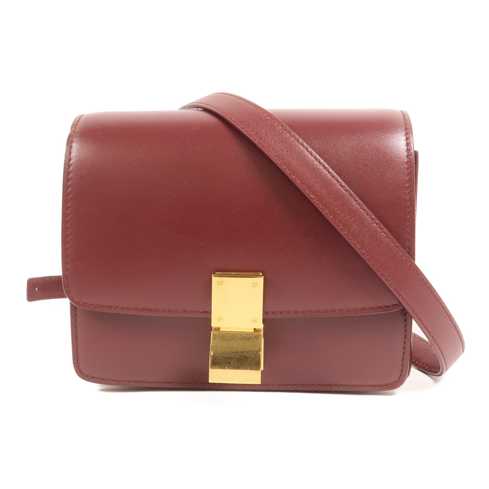 CELINE 【激減優惠】牛皮皮革Classic Box Small金扣肩背袋