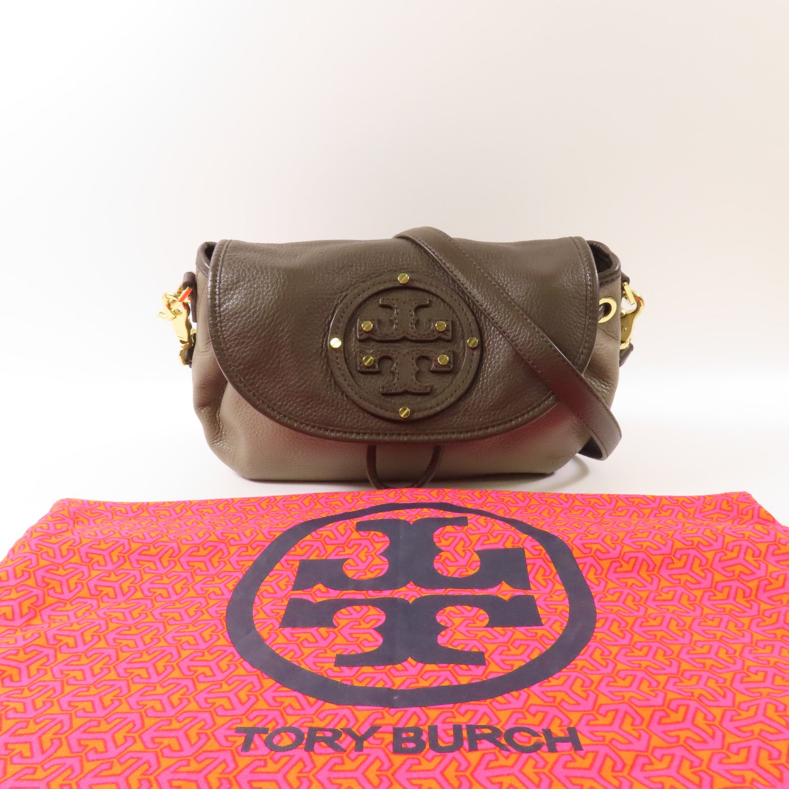 Tory Burch【激減優惠】 牛皮皮革Shoulder Bag金扣肩背袋