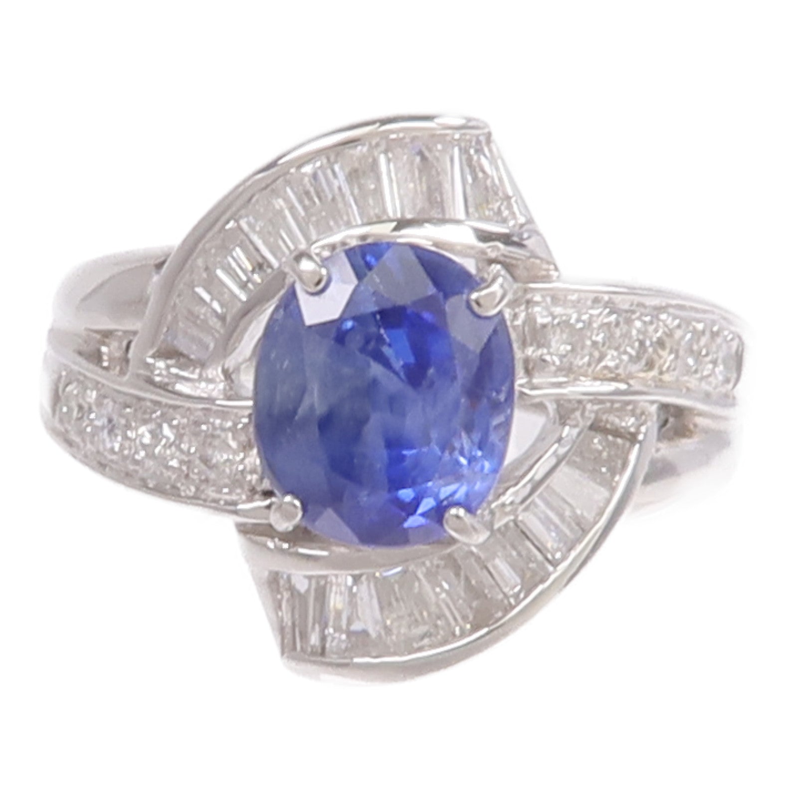 JEWELRY PT900鉑金Sapphire Diamond Ring藍寶石/鑽石戒指