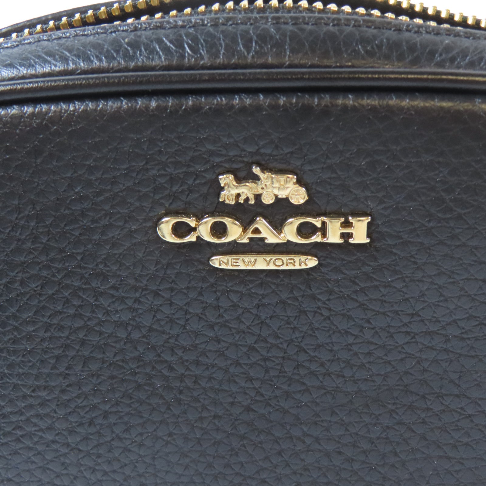 COACH 牛皮皮革Shoulder Bag金扣肩背袋黑色