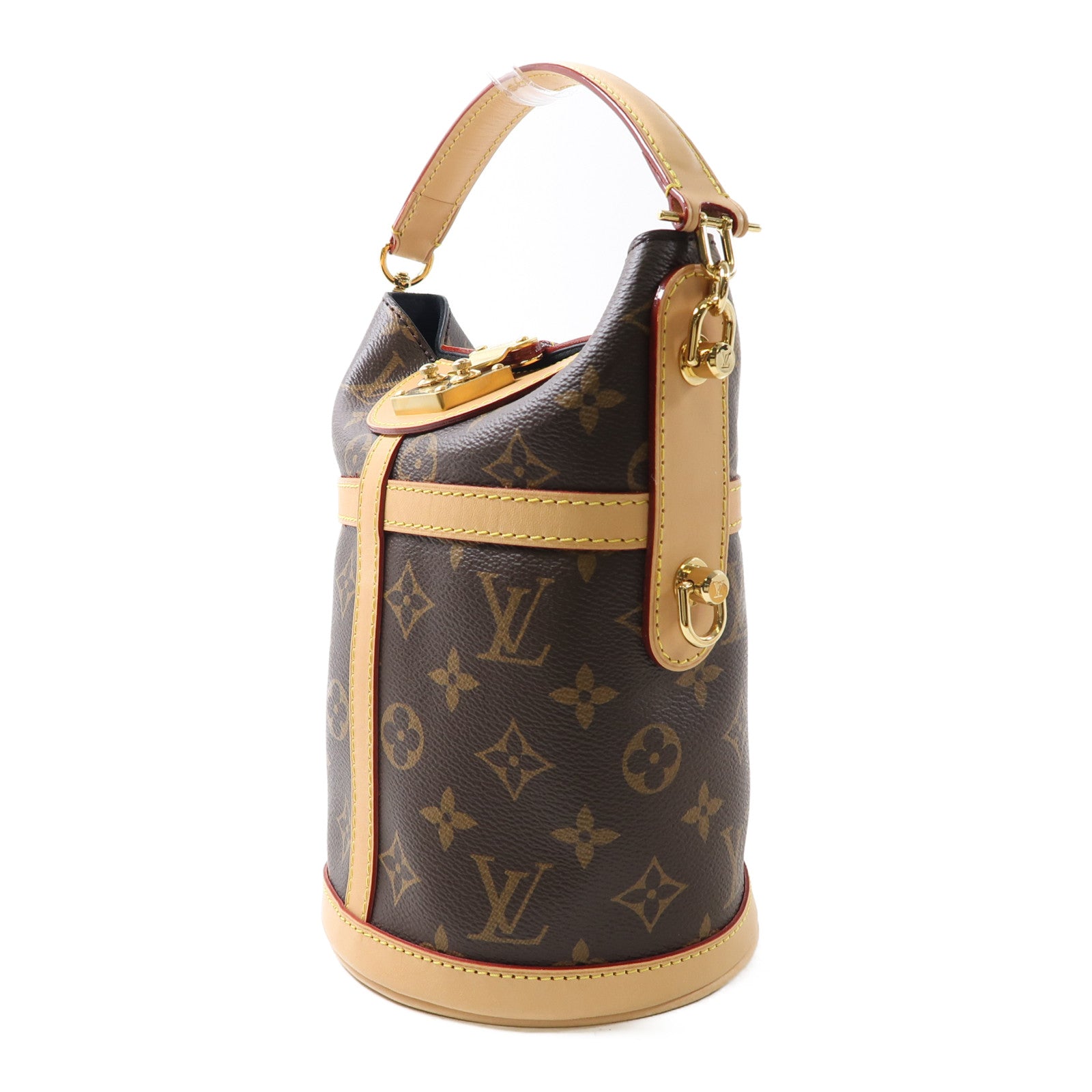 LOUIS VUITTON Monogram Duffle金扣手挽肩背兩用袋棕色