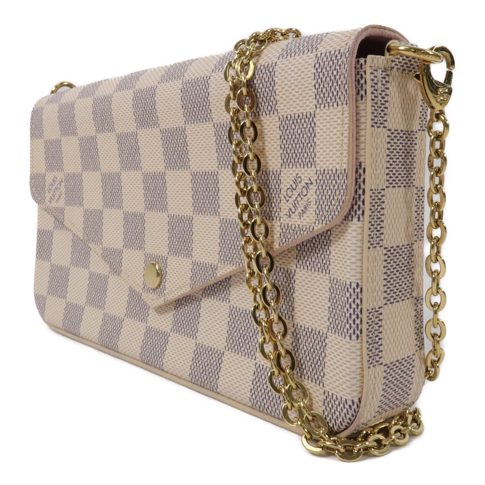 LOUIS VUITTON Damier Azur Felicia Pochette鏈帶肩背袋