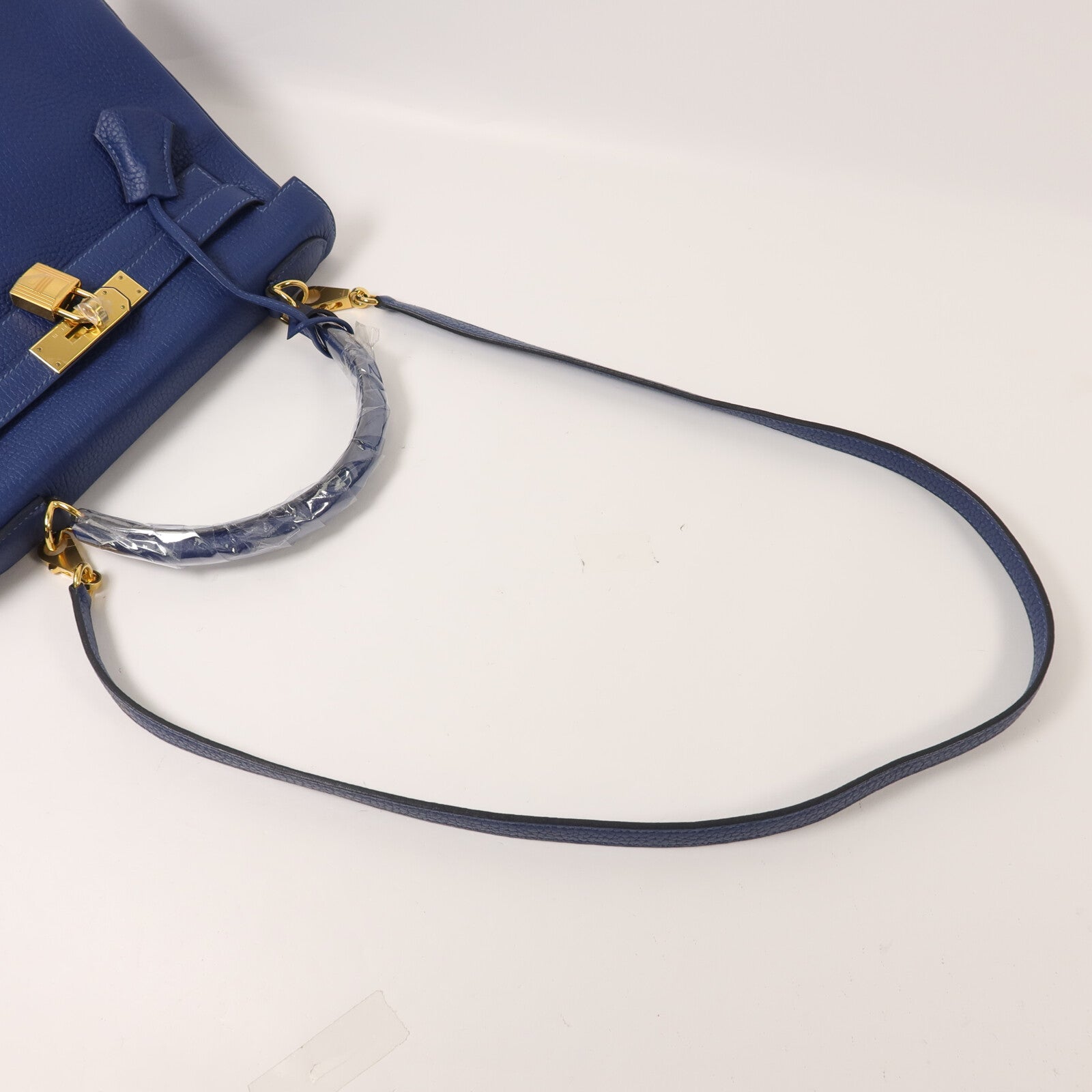 HERMES Togo皮革Kelly 28手挽肩背兩用袋Deep Blue