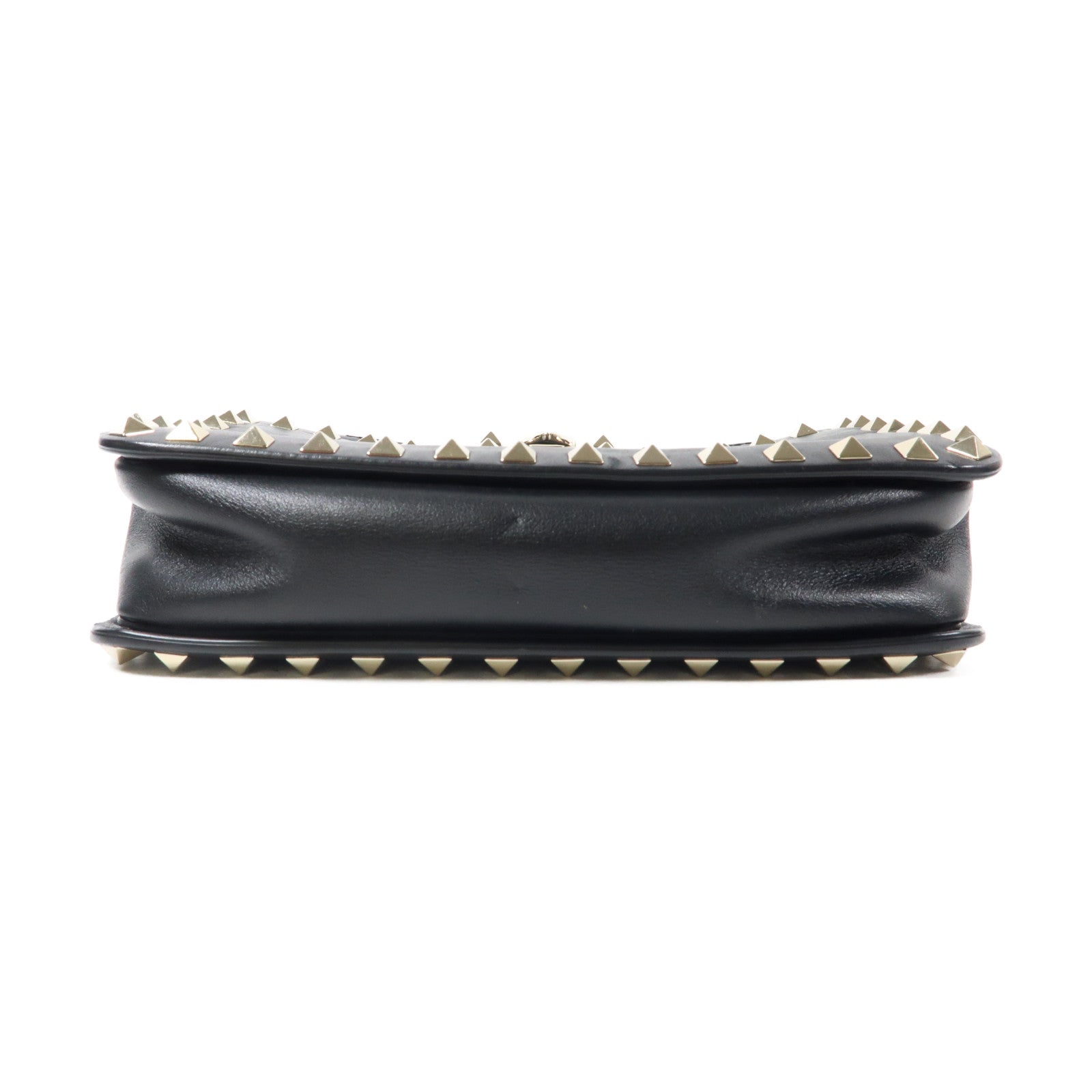 Valentino 牛皮皮革Shoulder Bag金扣肩背袋黑色