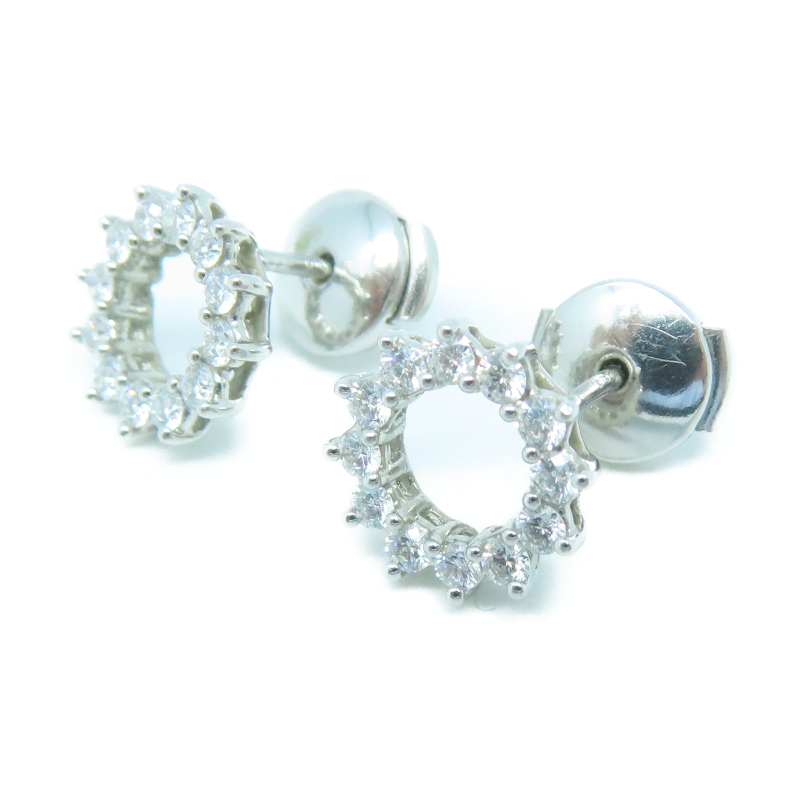 TIFFANY＆CO PT950铂金Open Circle Earrings钻石耳环