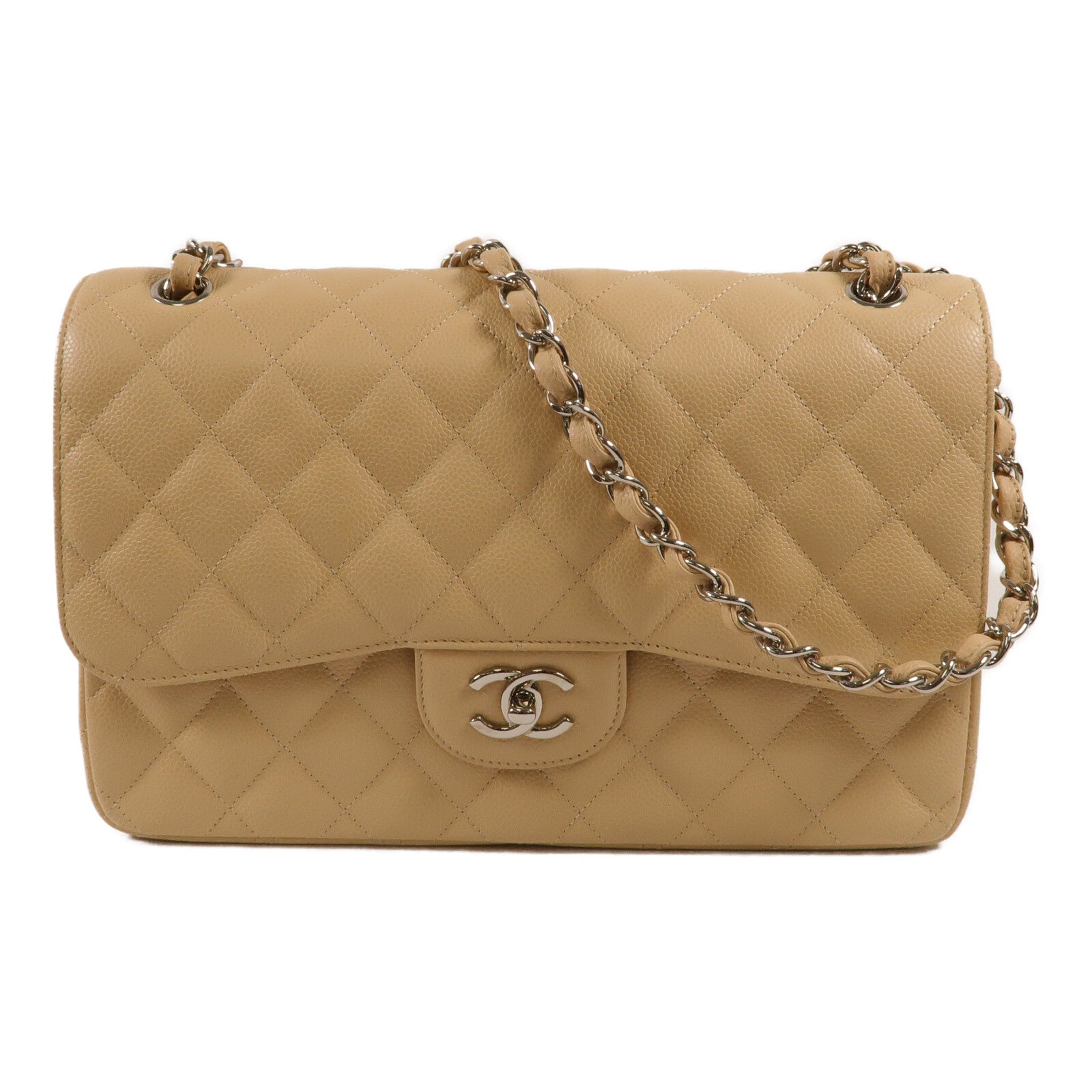 CHANEL 牛皮皮革Large Classic鏈帶肩背袋