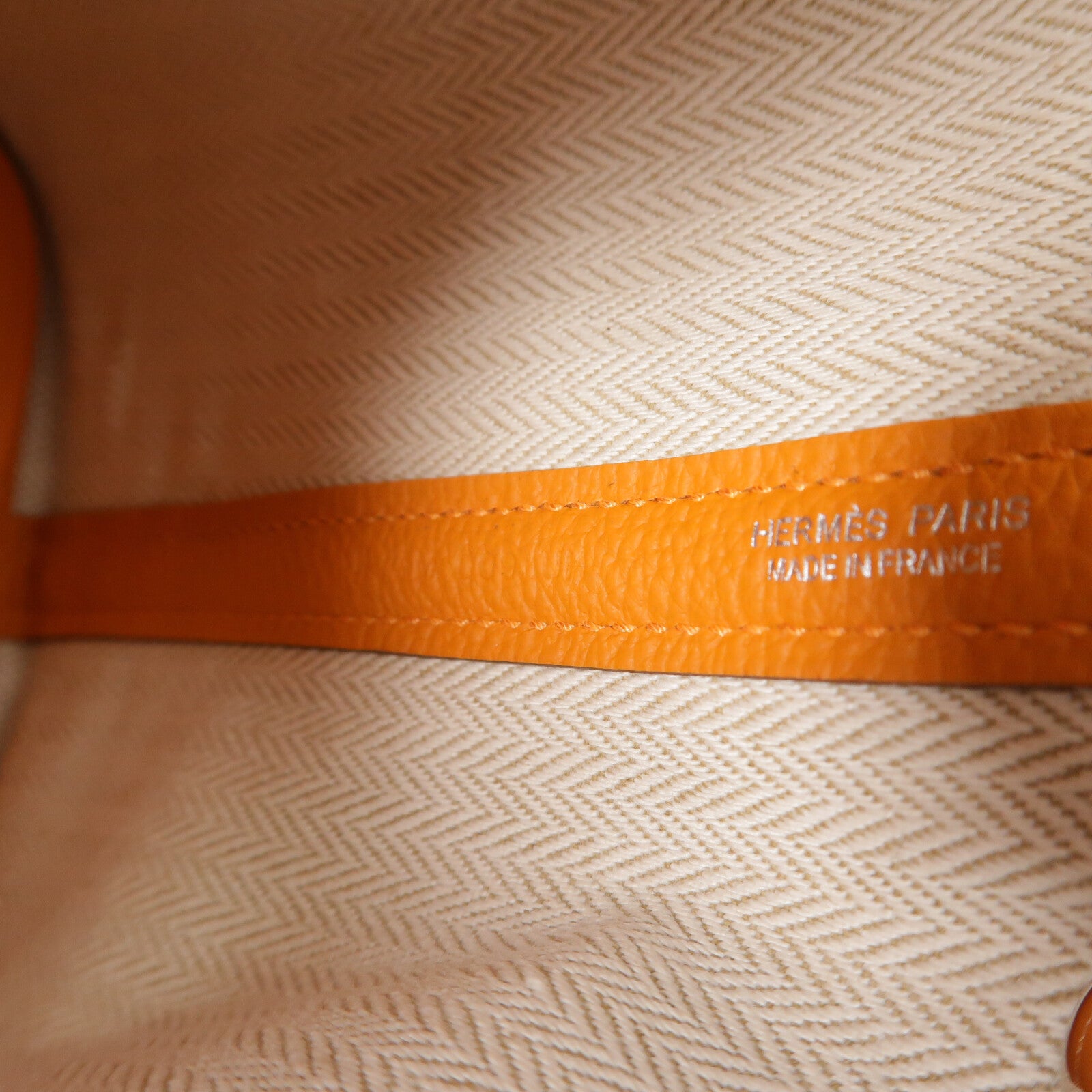 HERMES Negonda皮革Mini Garden Party手挽袋Orange