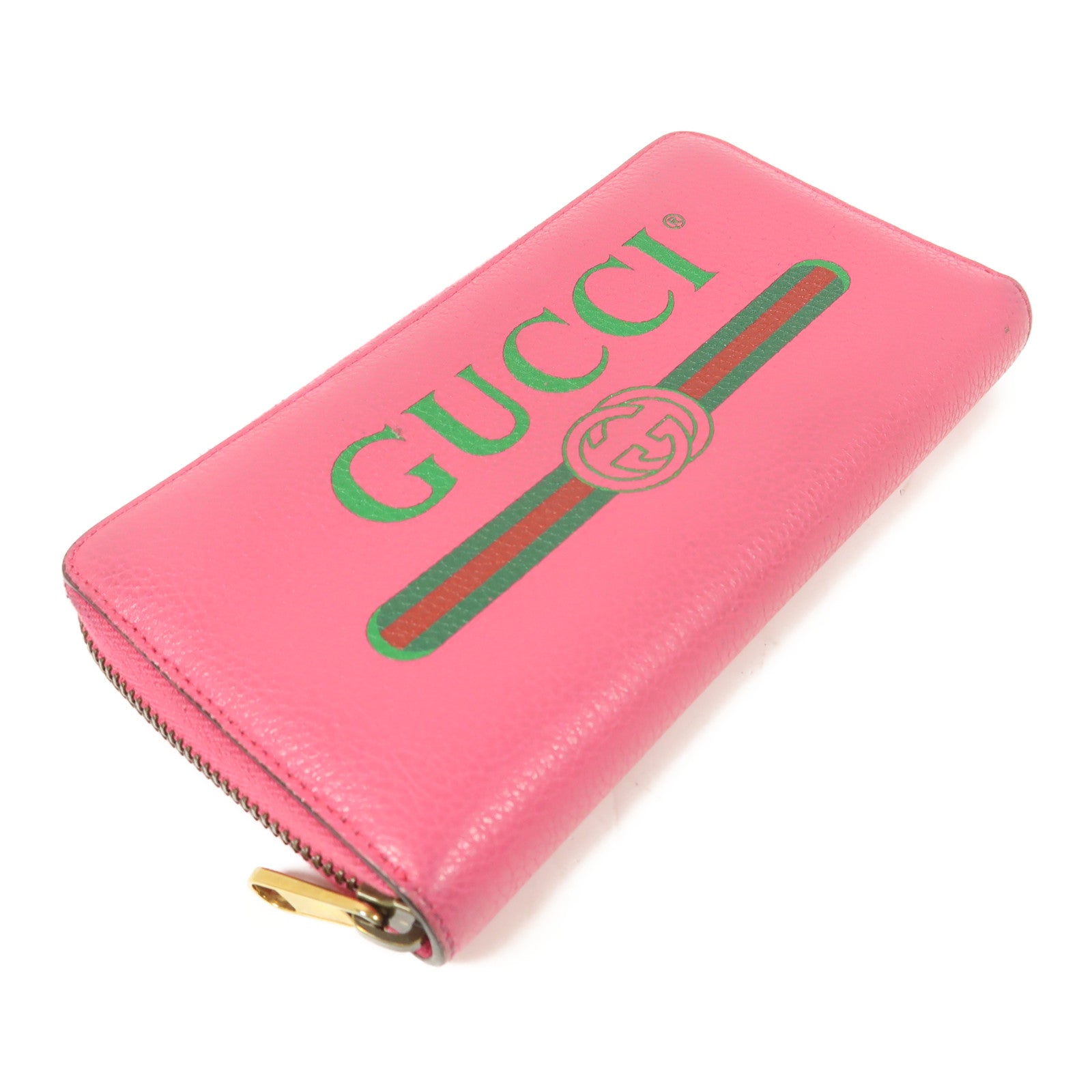 GUCCI CC Long Wallet 496317 Calfskin Leather Pink