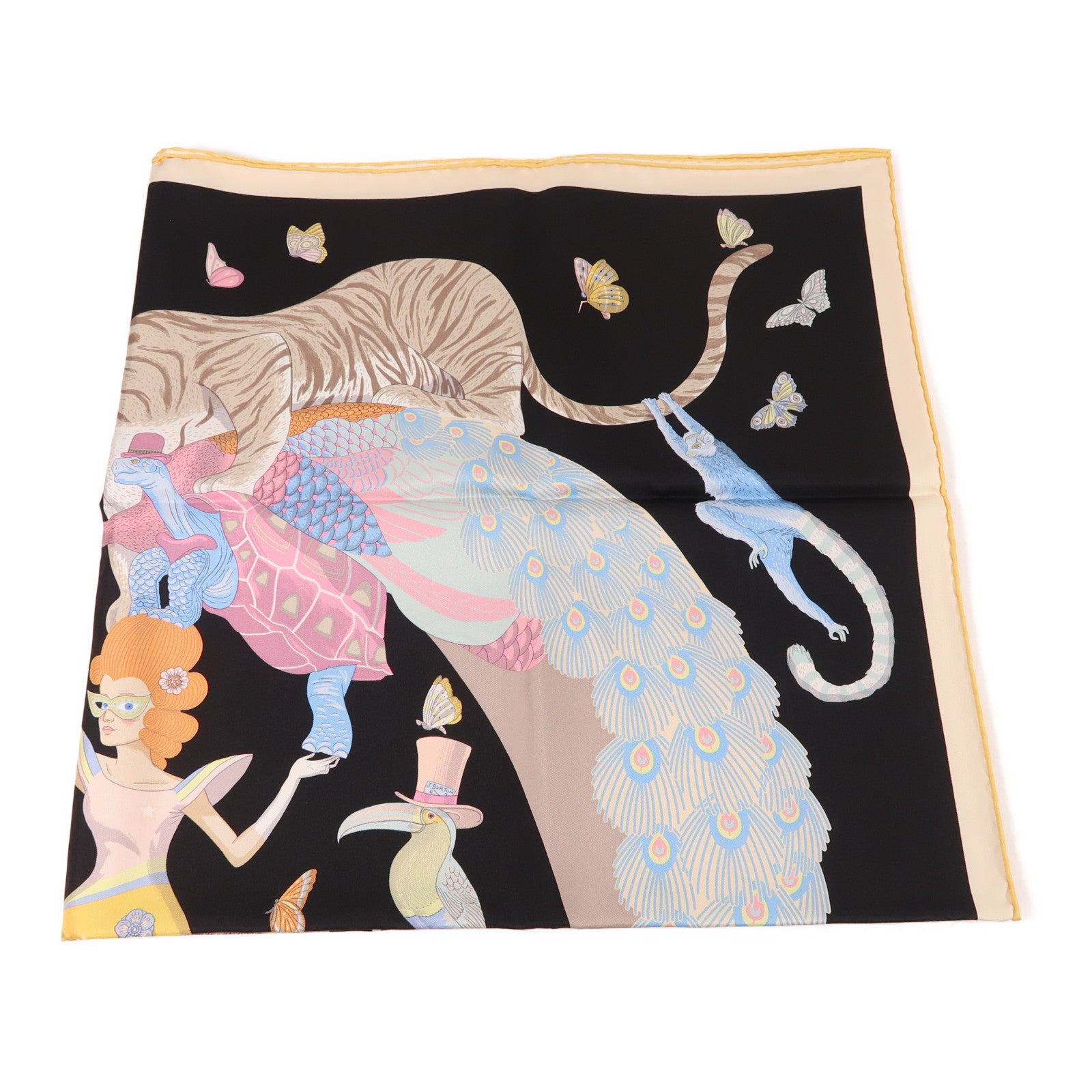 HERMES 絲質Scarf 90X90絲巾黑色