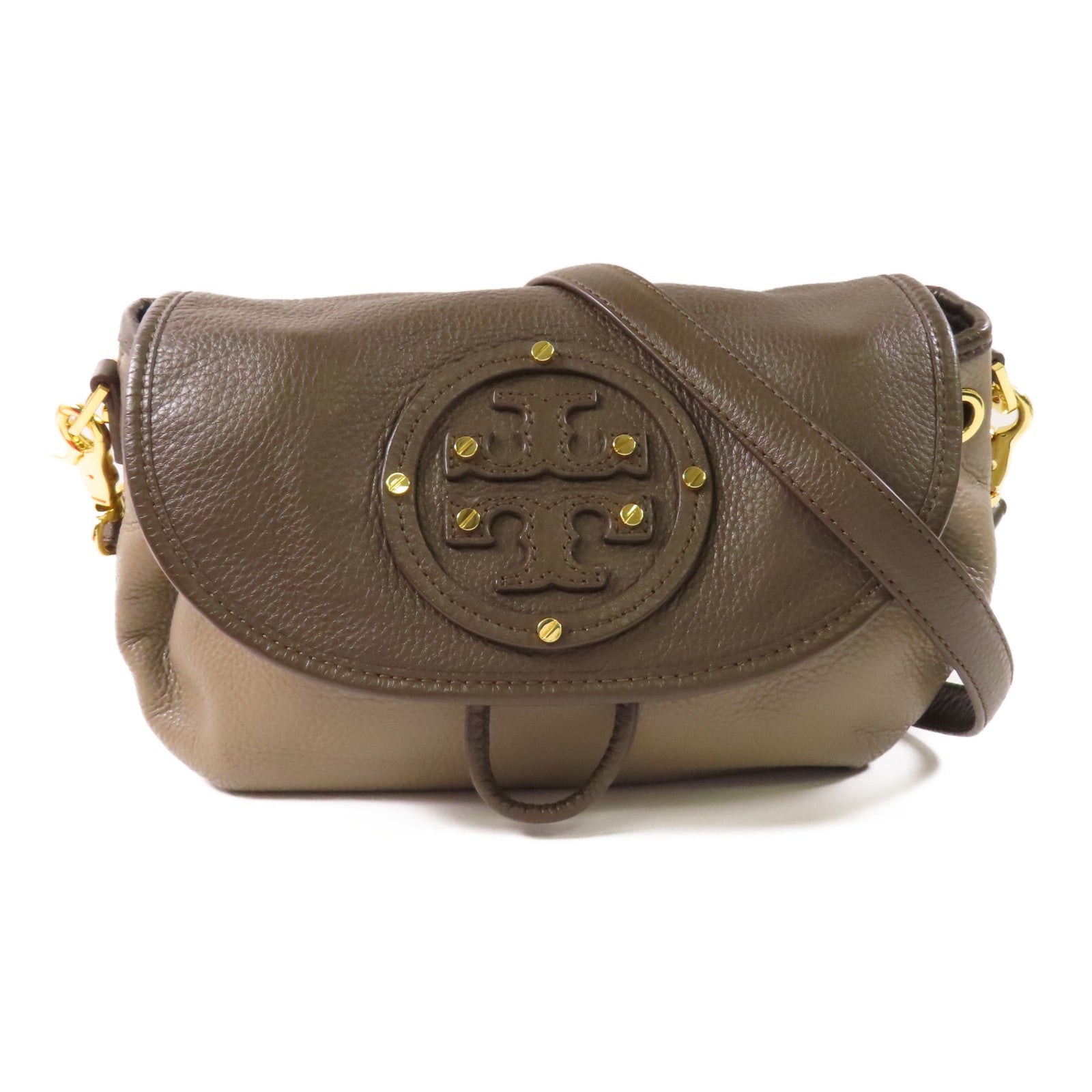 Tory Burch【激減優惠】 牛皮皮革Shoulder Bag金扣肩背袋