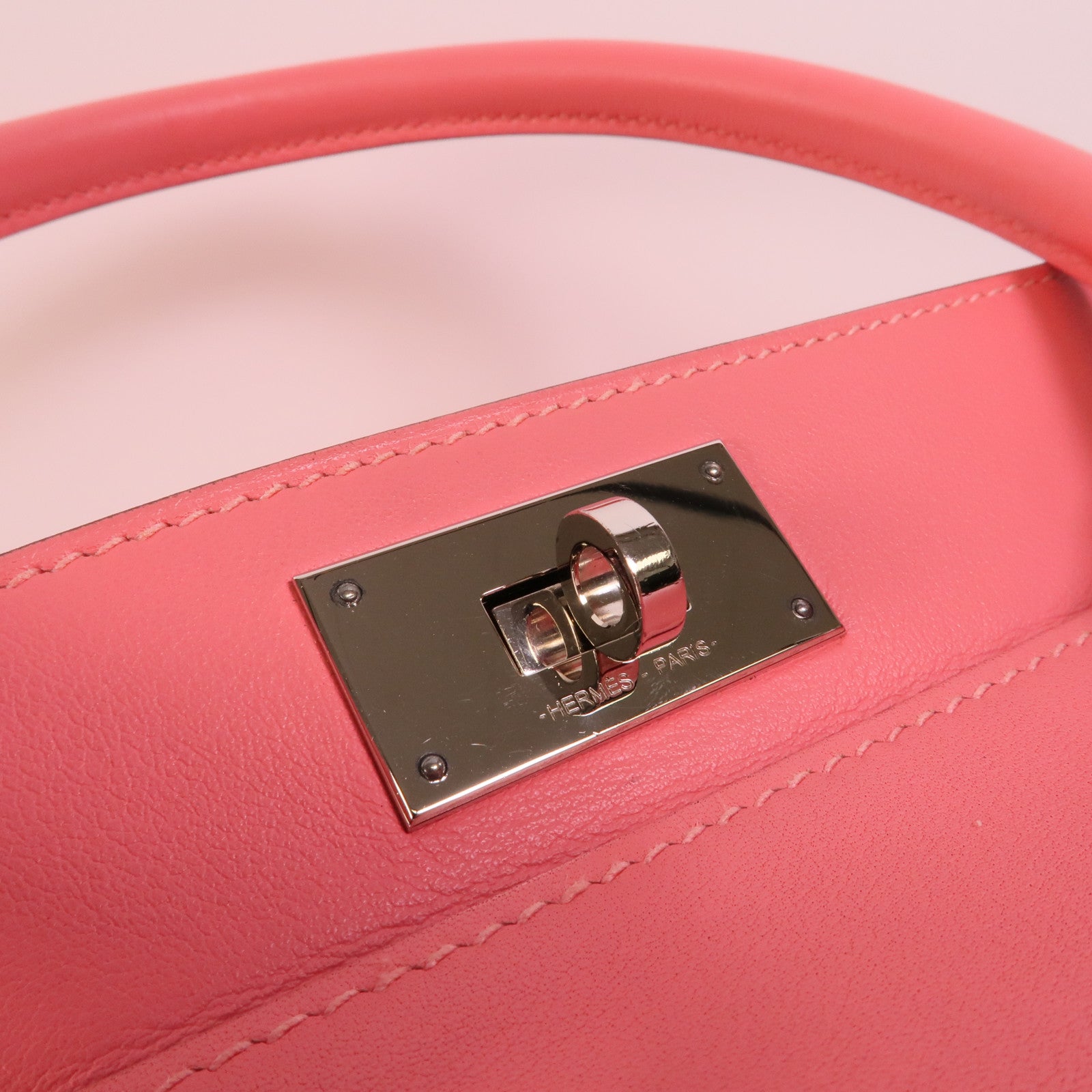 HERMES Swift皮革Tool Box 20手挽肩背兩用袋Rose Azalee