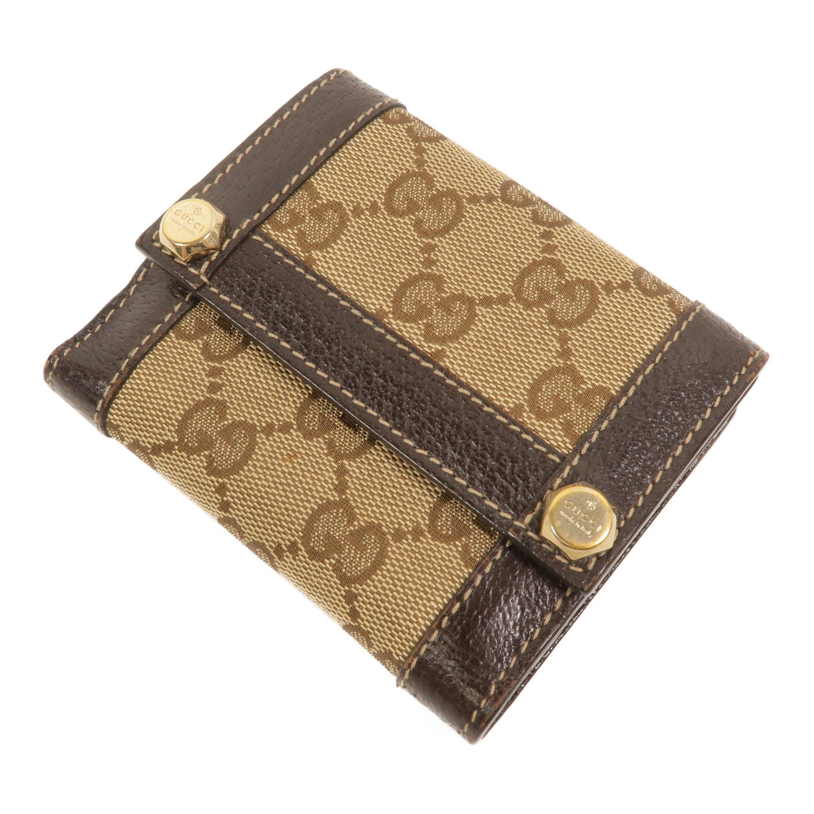 GUCCI 帆布/牛皮皮革Bifold Wallet錢包